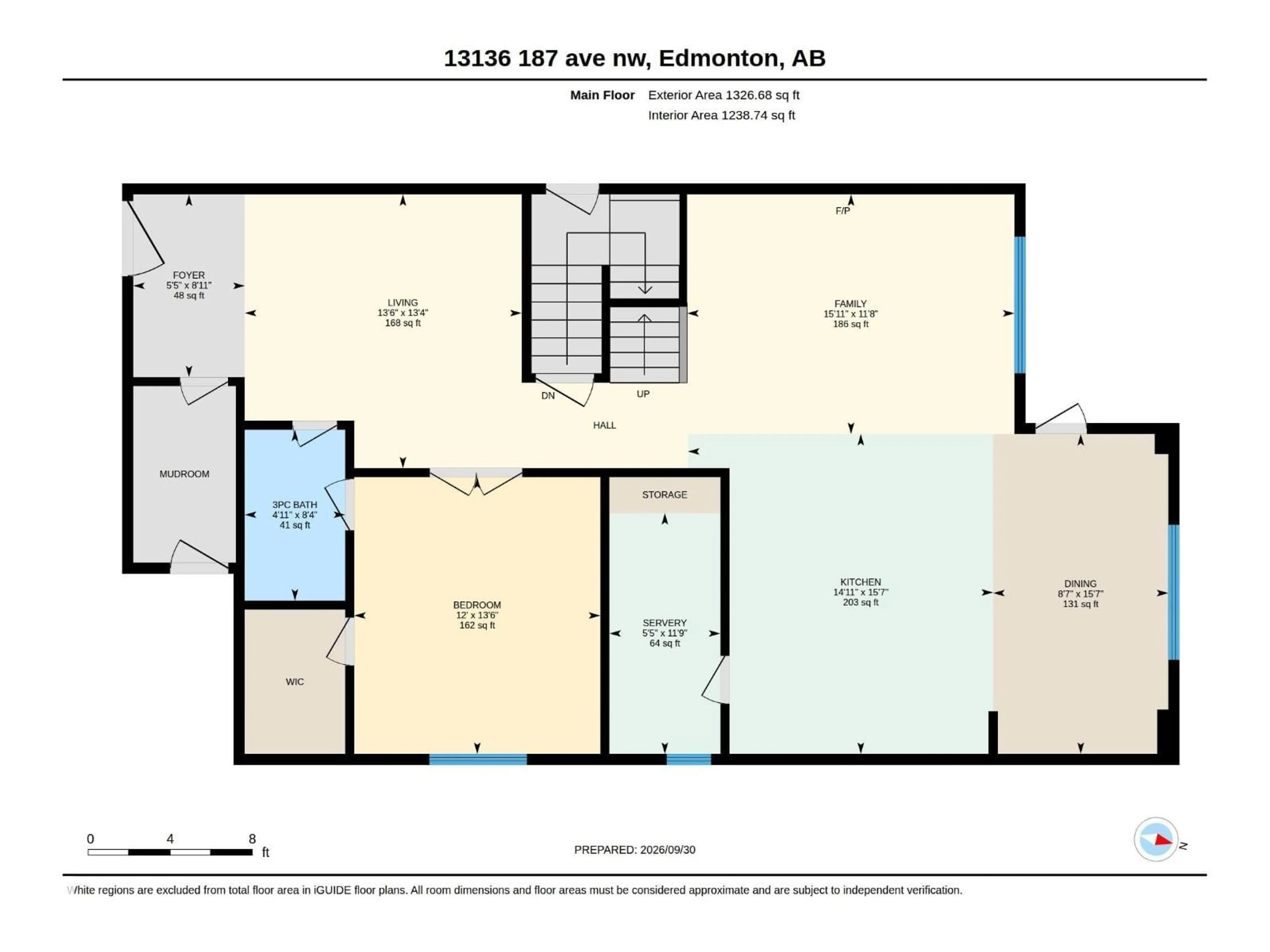 Floor plan for 13136 187 AV, Edmonton Alberta T6V0N3