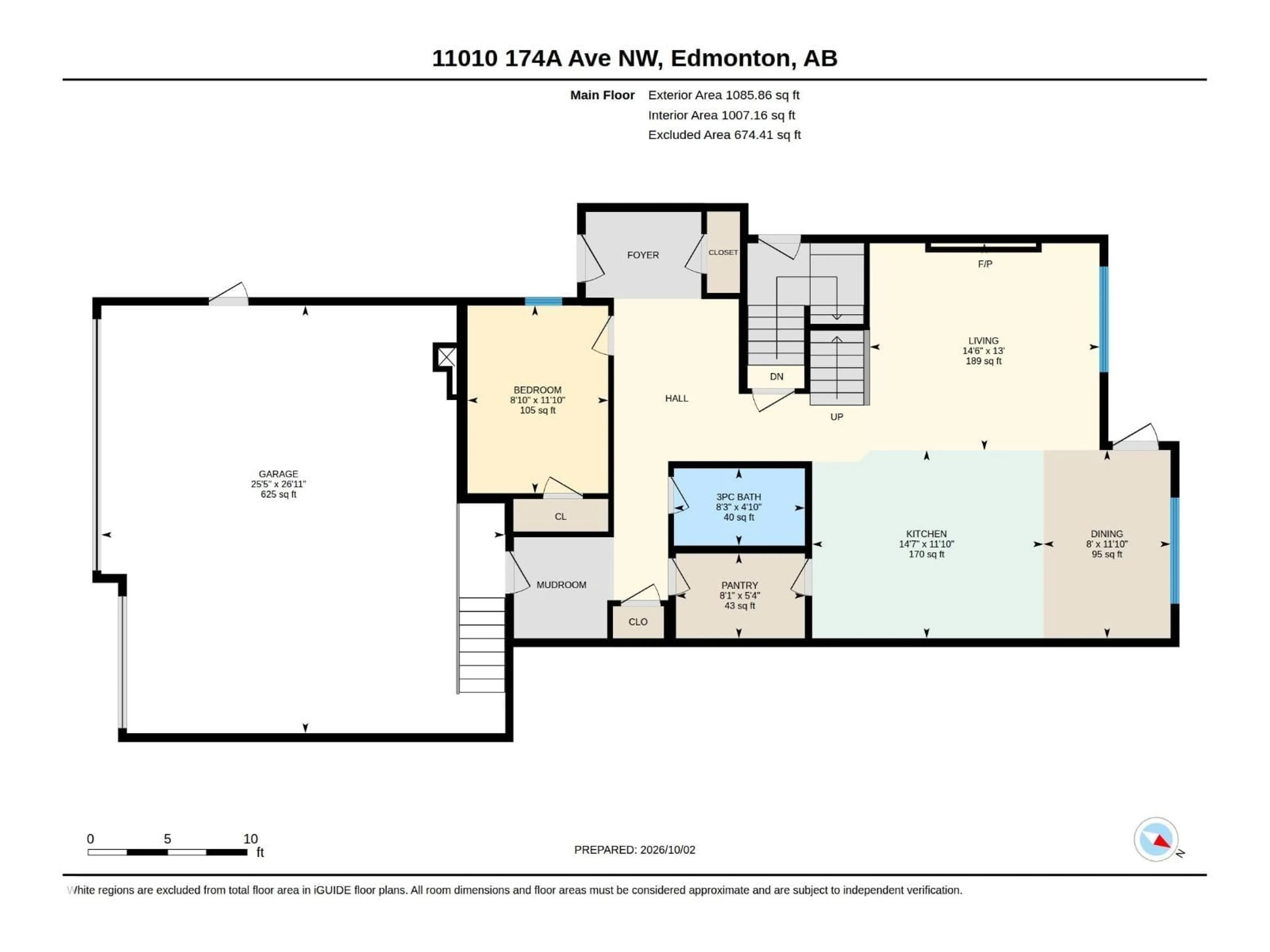Floor plan for 11010 174A AV, Edmonton Alberta T5X0C5