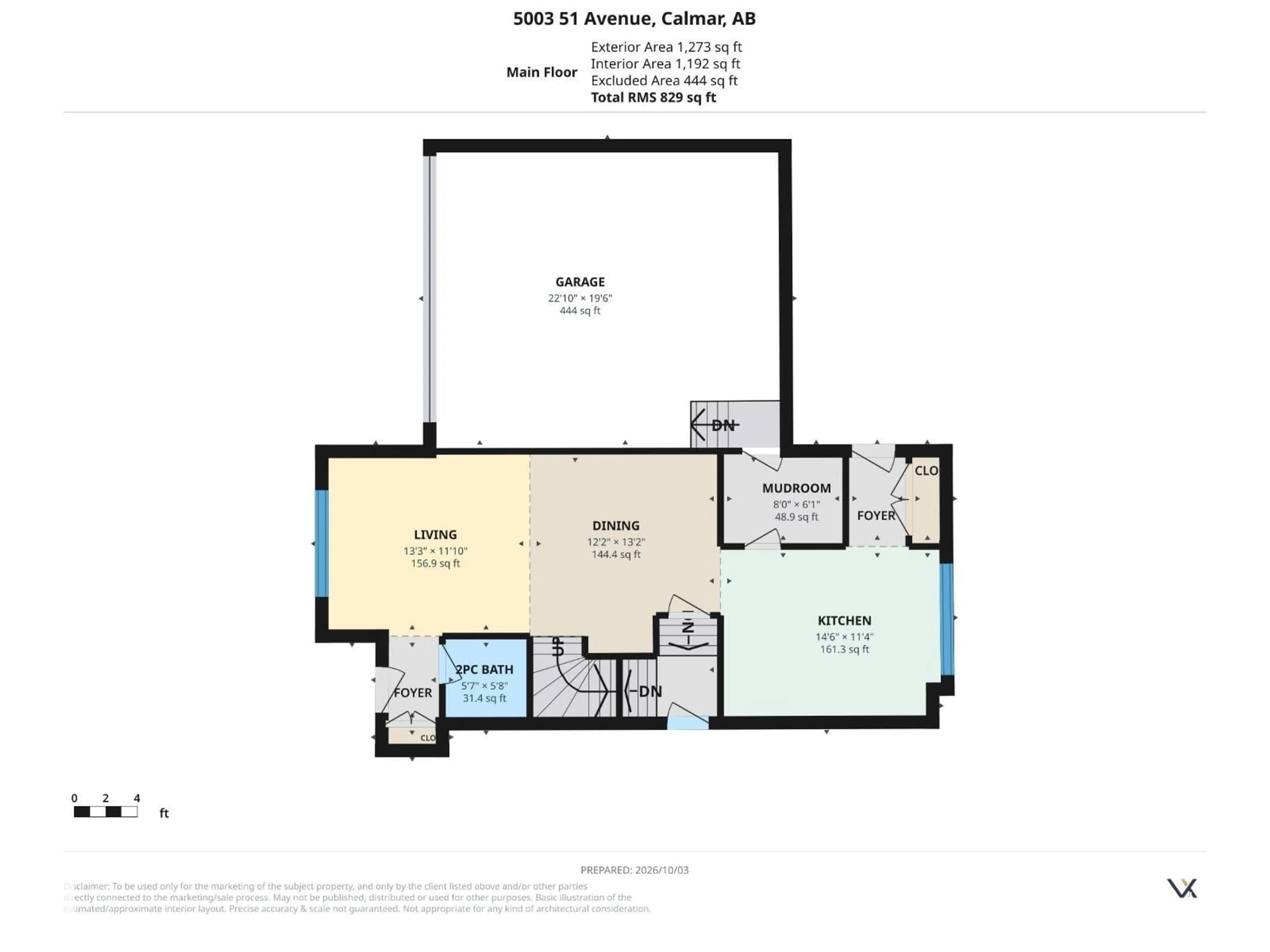 Floor plan for 5003 51 AV, Calmar Alberta T0C0V0