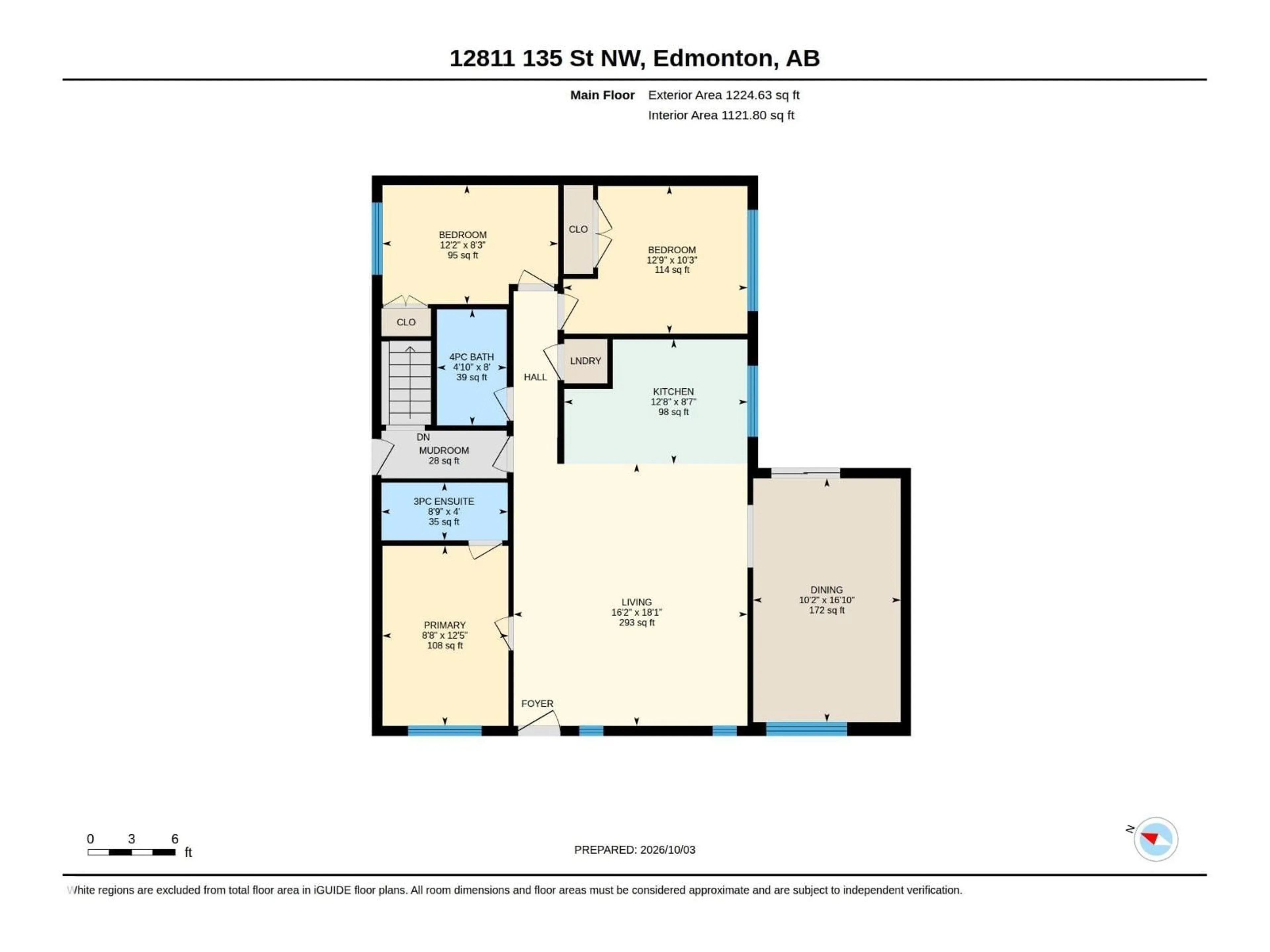 Floor plan for NW - 12811 135 ST, Edmonton Alberta T5I1Y3