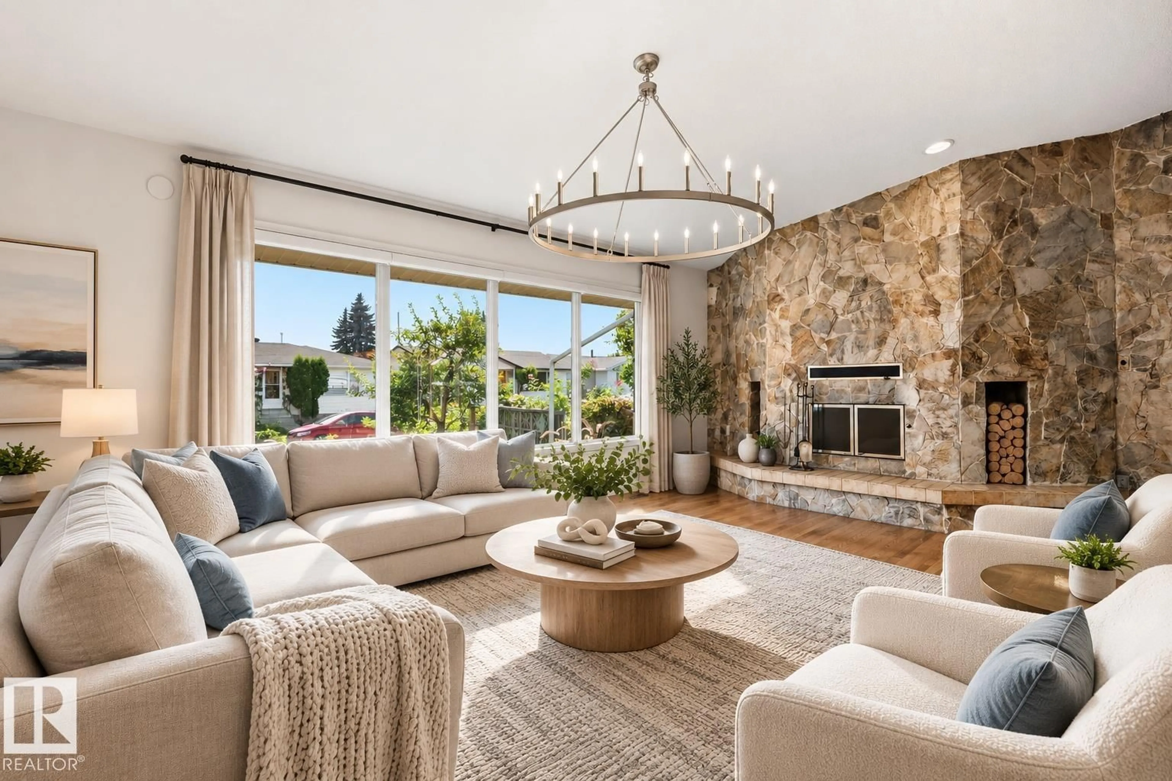 Living room with furniture, unknown for 7802 132A AV, Edmonton Alberta T5C2C7