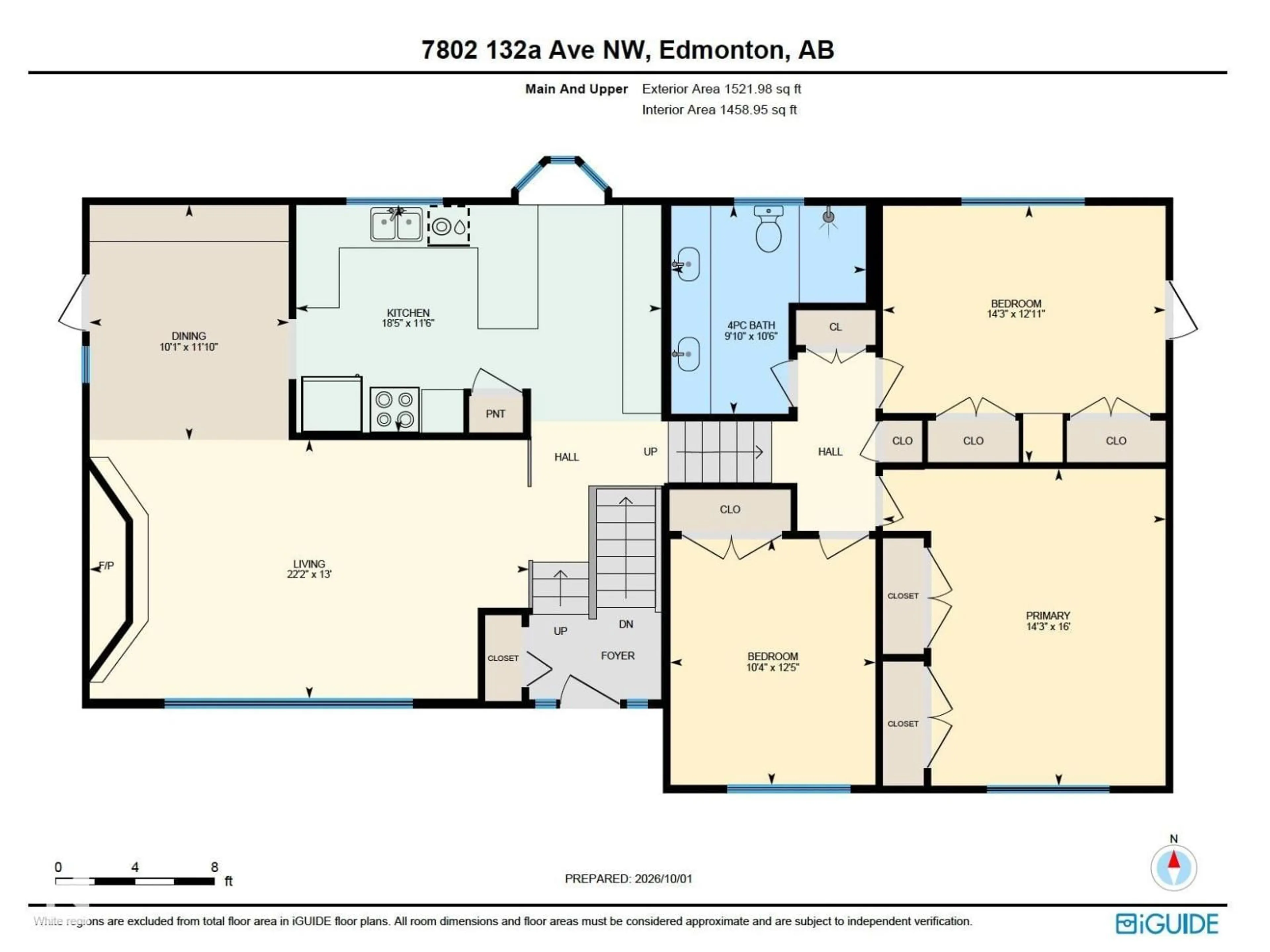 Floor plan for 7802 132A AV, Edmonton Alberta T5C2C7