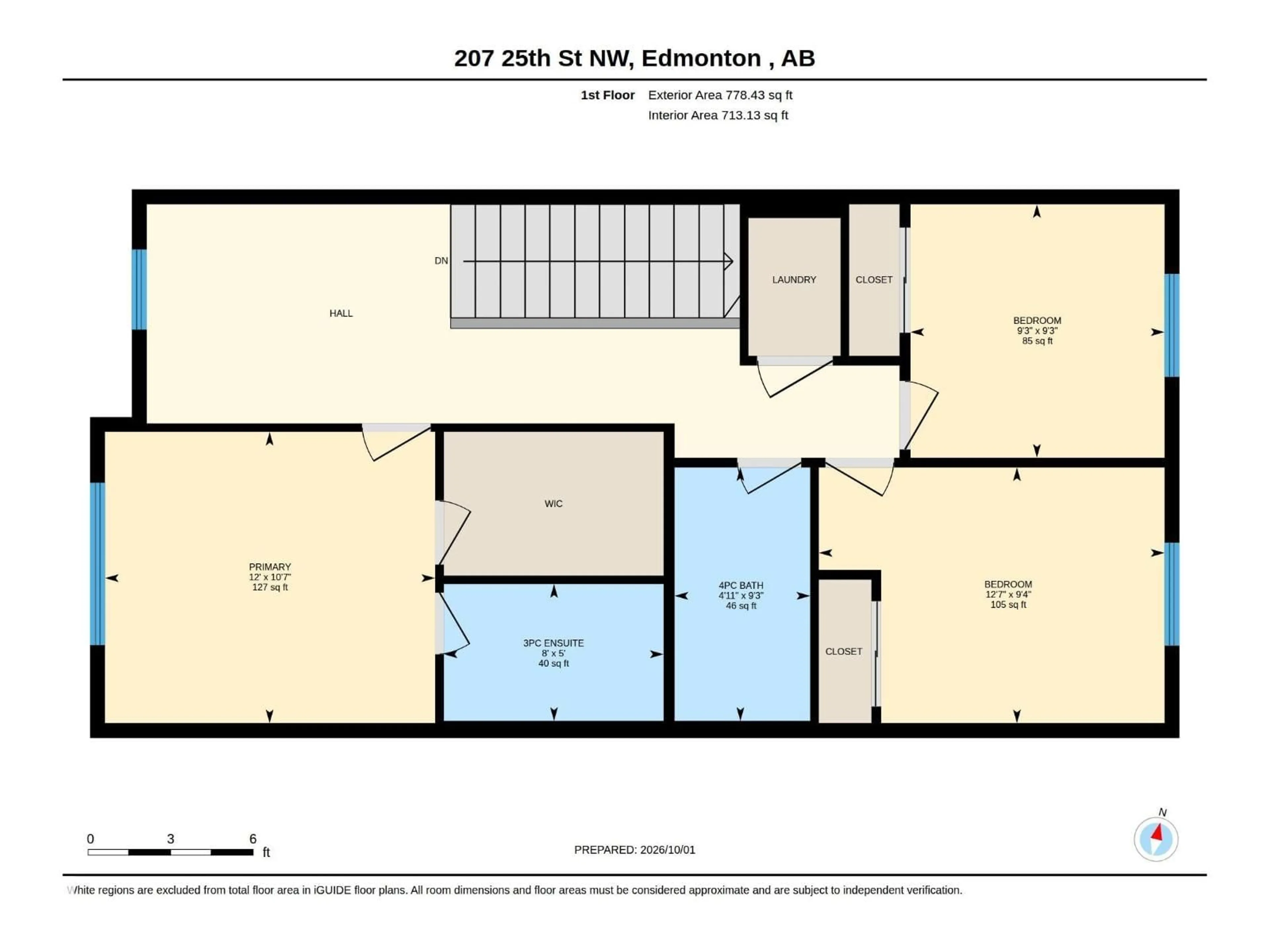 Floor plan for 207 25 ST, Edmonton Alberta T6X3K3