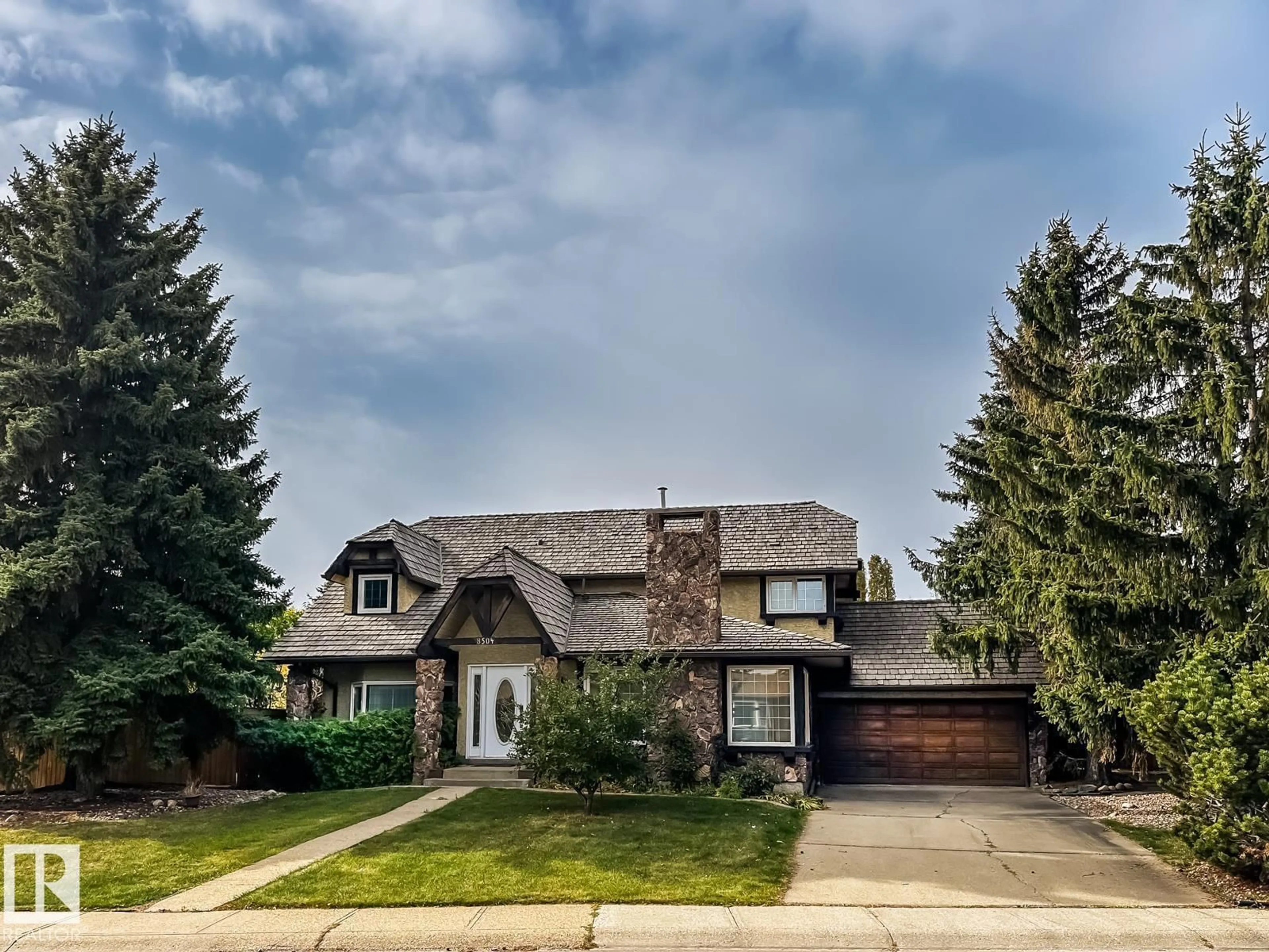 Home with brick exterior material, street for NW - 8504 173 ST, Edmonton Alberta T5T2V4