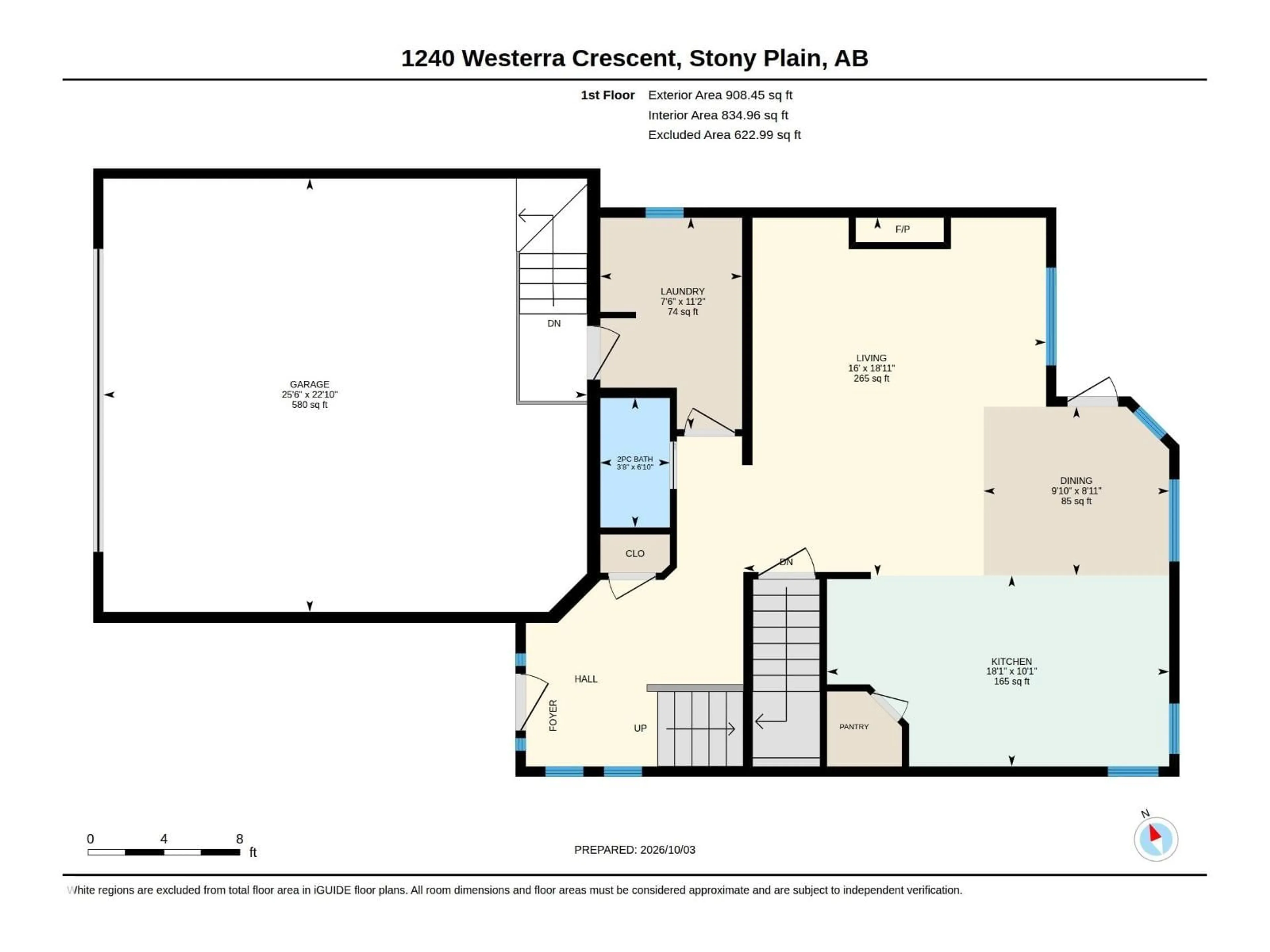 Floor plan for 1240 WESTERRA CR, Stony Plain Alberta T7Z0B2