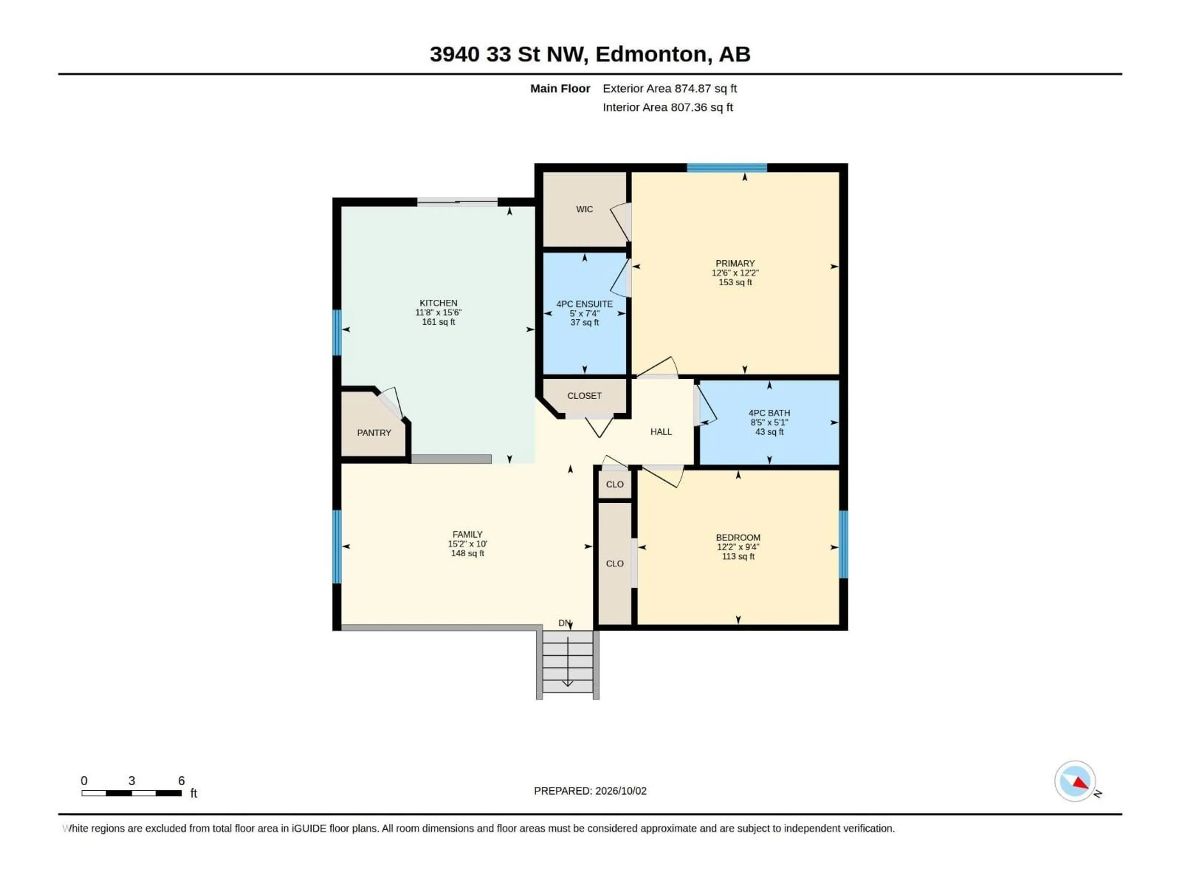 Floor plan for 3940 33 ST, Edmonton Alberta T6T1J7
