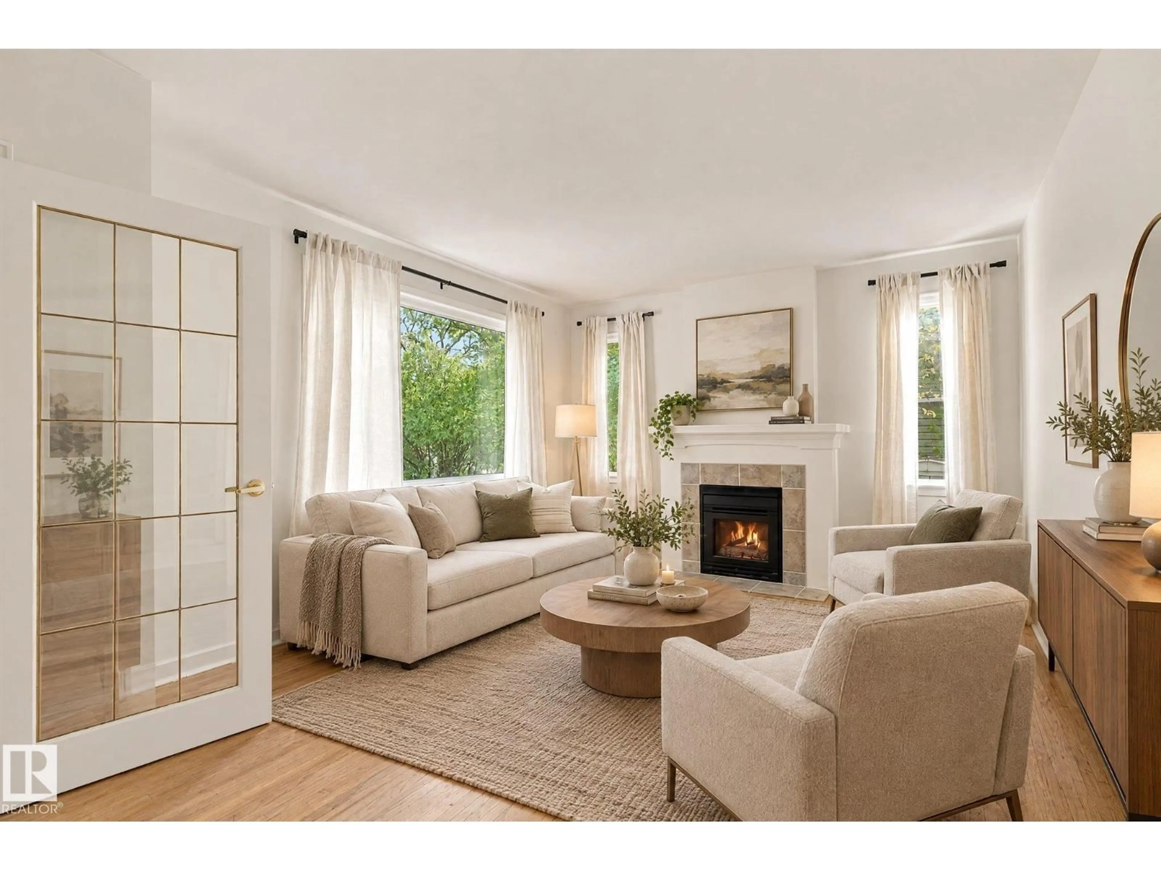 Living room with furniture, unknown for NW - 11718 129 ST, Edmonton Alberta T5M0Y7