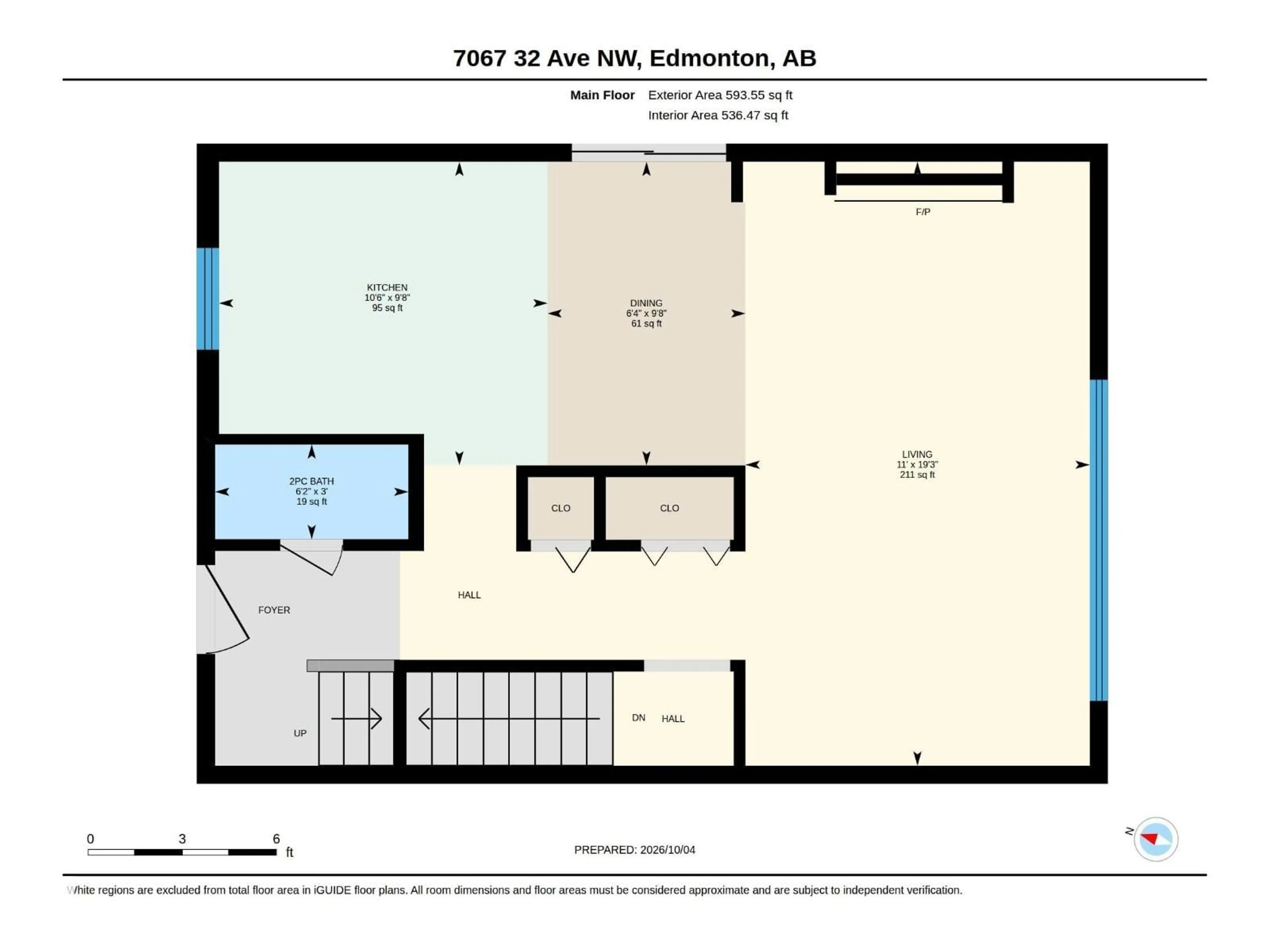 Floor plan for 7067 32 AV, Edmonton Alberta T6K2K9