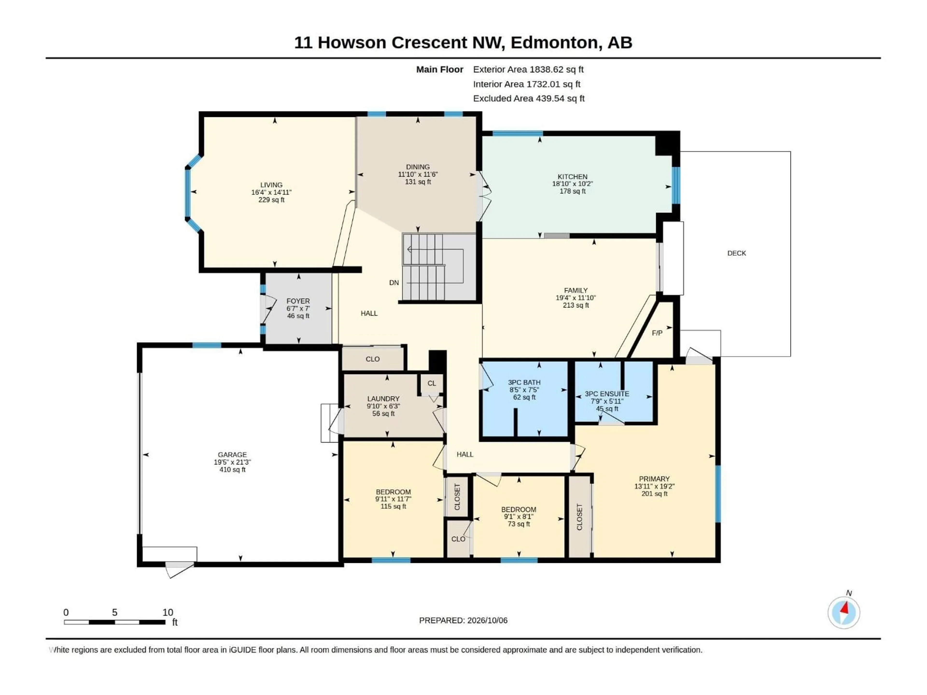 Floor plan for 11 HOWSON CR, Edmonton Alberta T5A4T7
