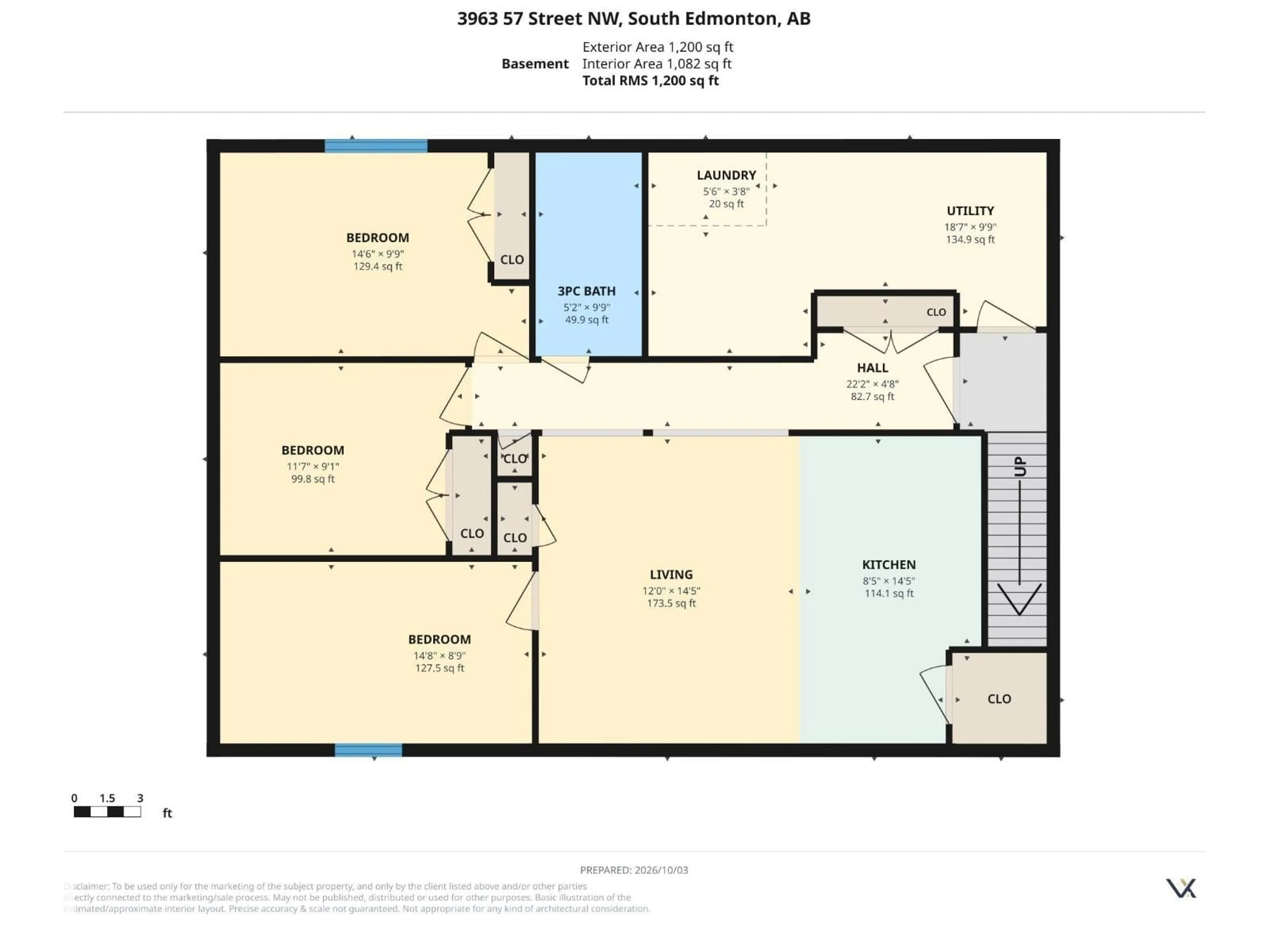 Floor plan for NW - 3963 57 ST, Edmonton Alberta T6L1B5