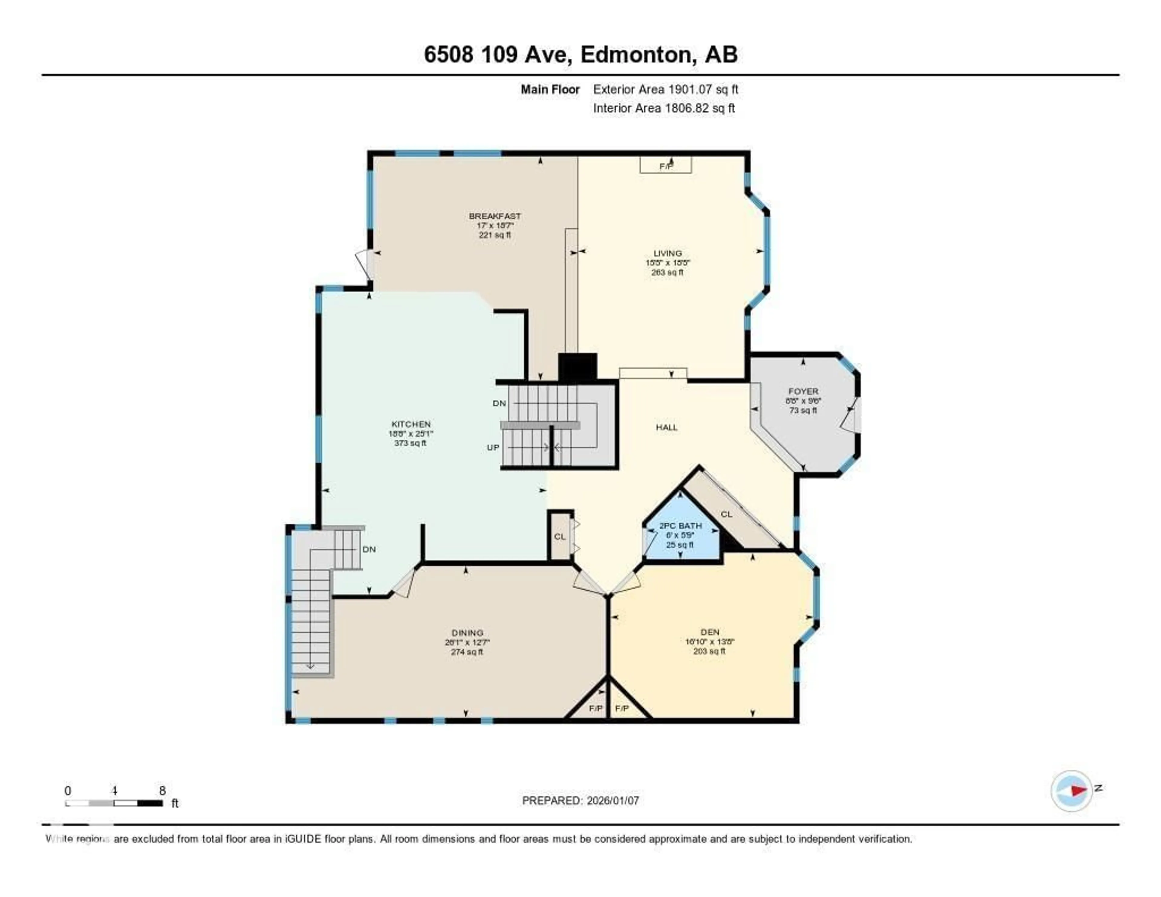 Floor plan for 6508 109 AV, Edmonton Alberta T6A1S2