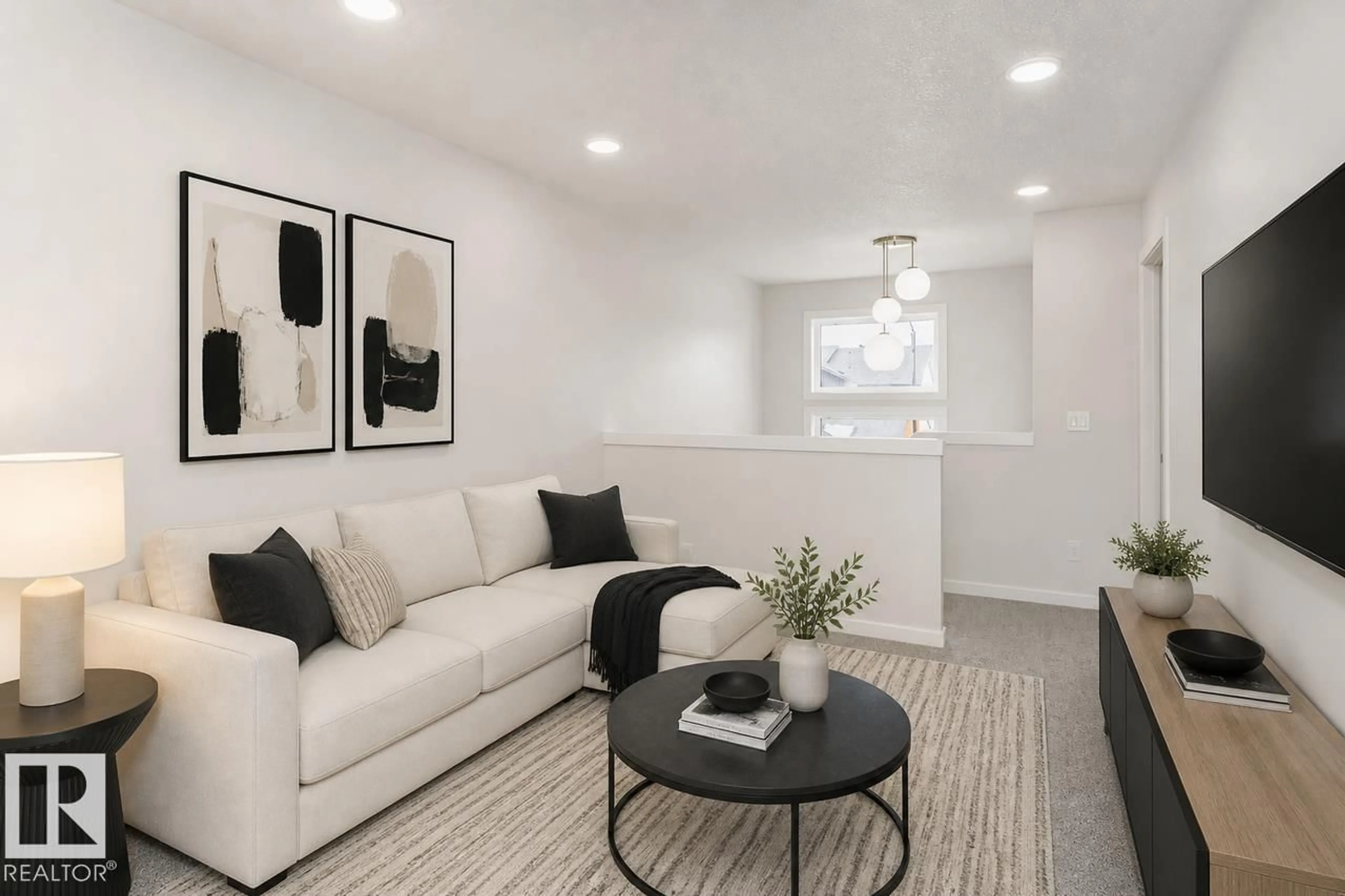 Living room with furniture, unknown for 37 CLYDESDALE LN, Sherwood Park Alberta T8H3C7