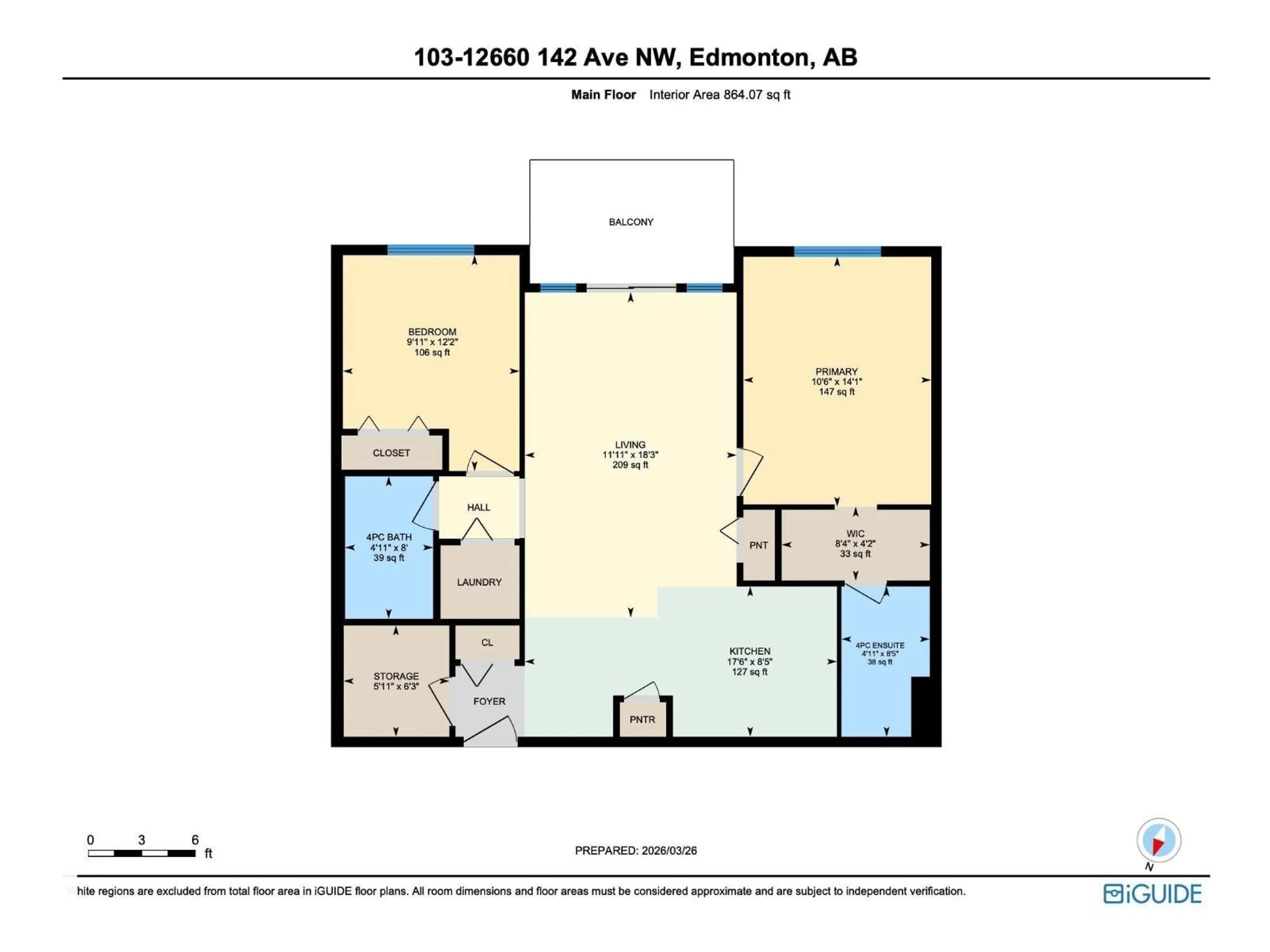 Floor plan for #103 - 12660 142 AV, Edmonton Alberta T5X0J4