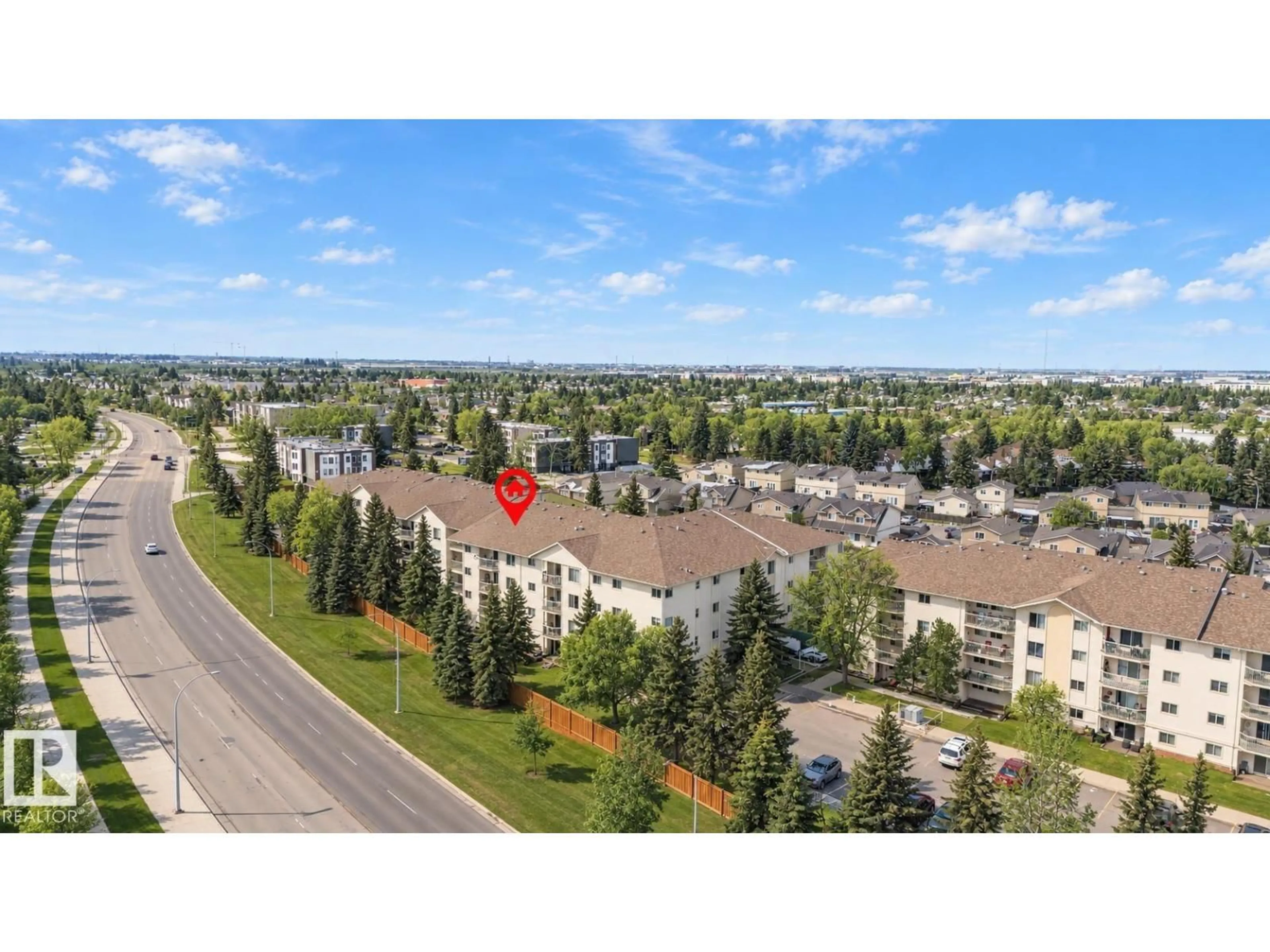 A pic from outside/outdoor area/front of a property/back of a property/a pic from drone, mountain view for #403 - 18020 95 AV NW, Edmonton Alberta T5T6B2