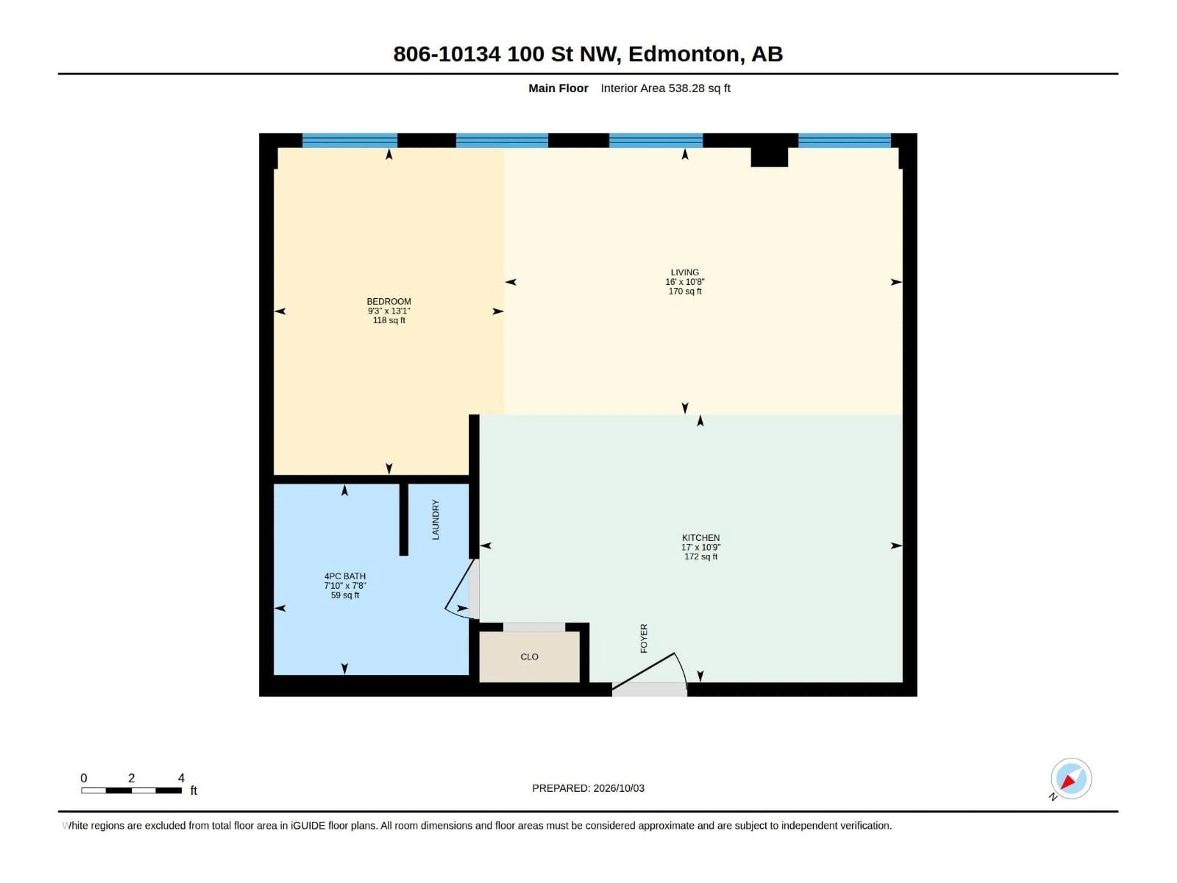 Floor plan for 806 - 10134 100 ST, Edmonton Alberta T6J0N8