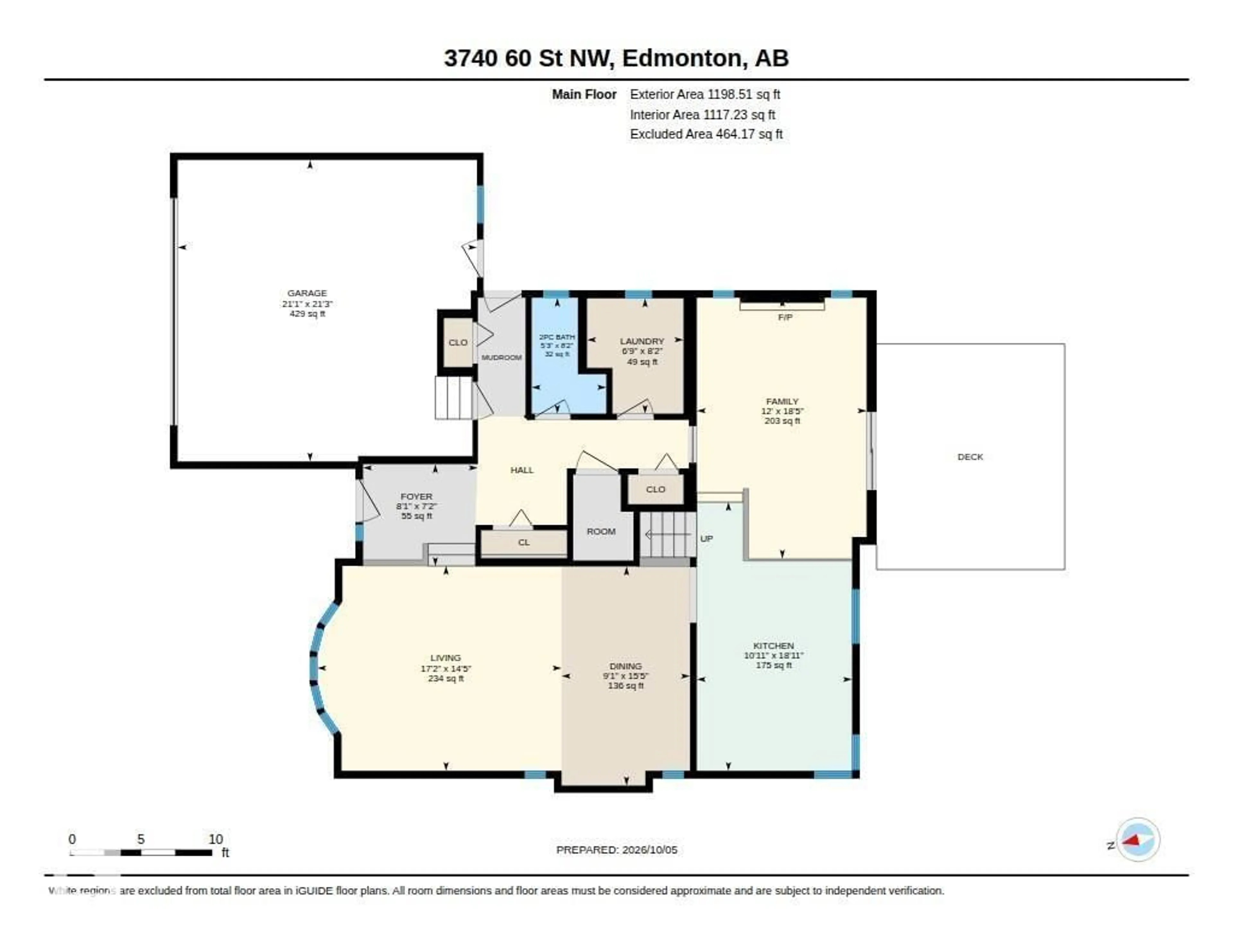 Floor plan for 3740 60 ST, Edmonton Alberta T6L6E9