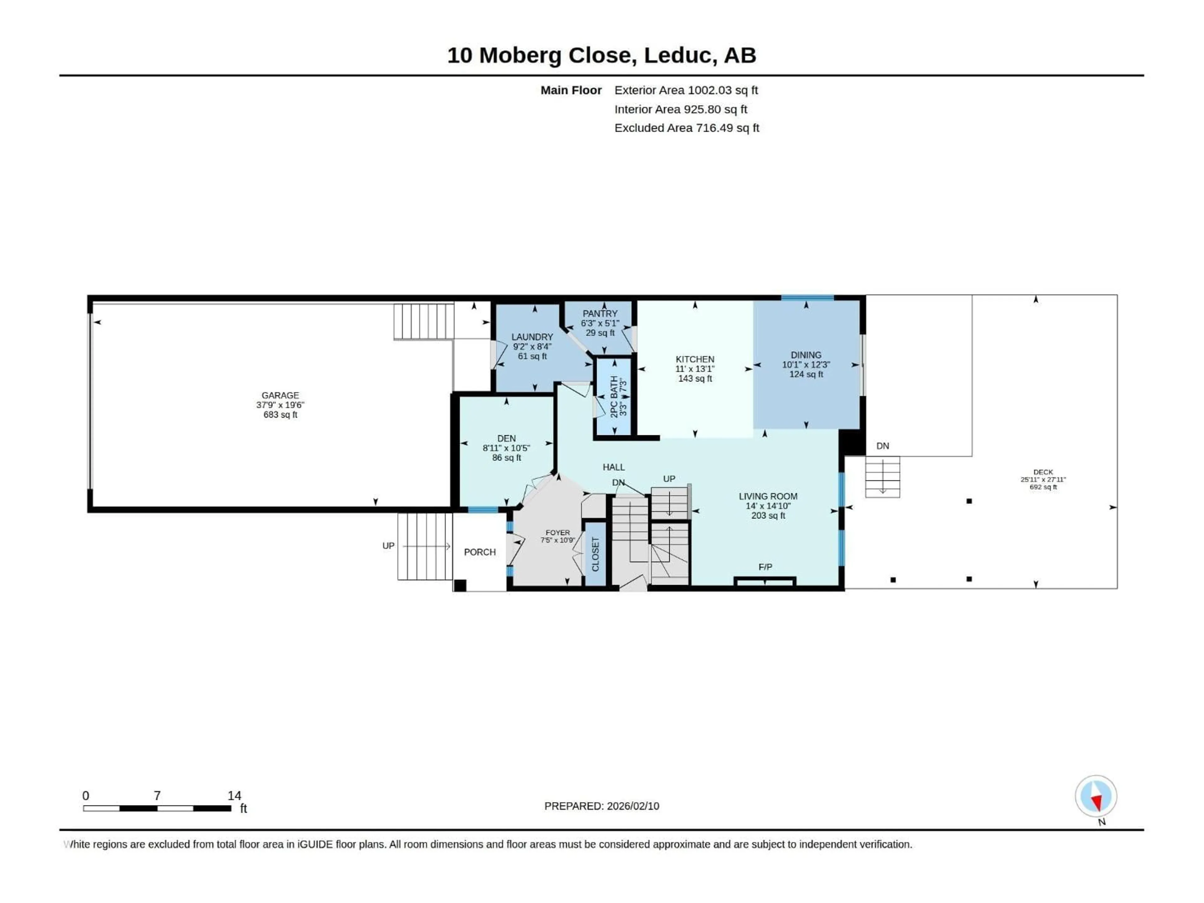 Floor plan for 10 MOBERG CL, Leduc Alberta T9E1E5