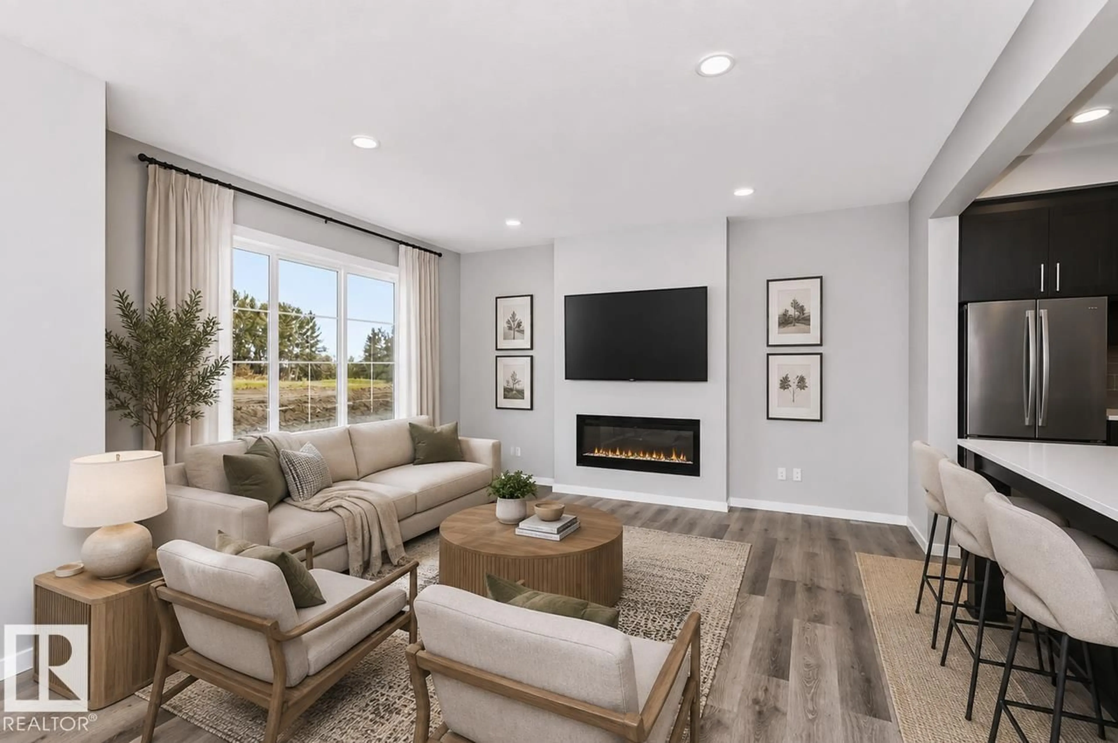 Living room with furniture, unknown for NW - 17232 5 ST, Edmonton Alberta T5Y6G4