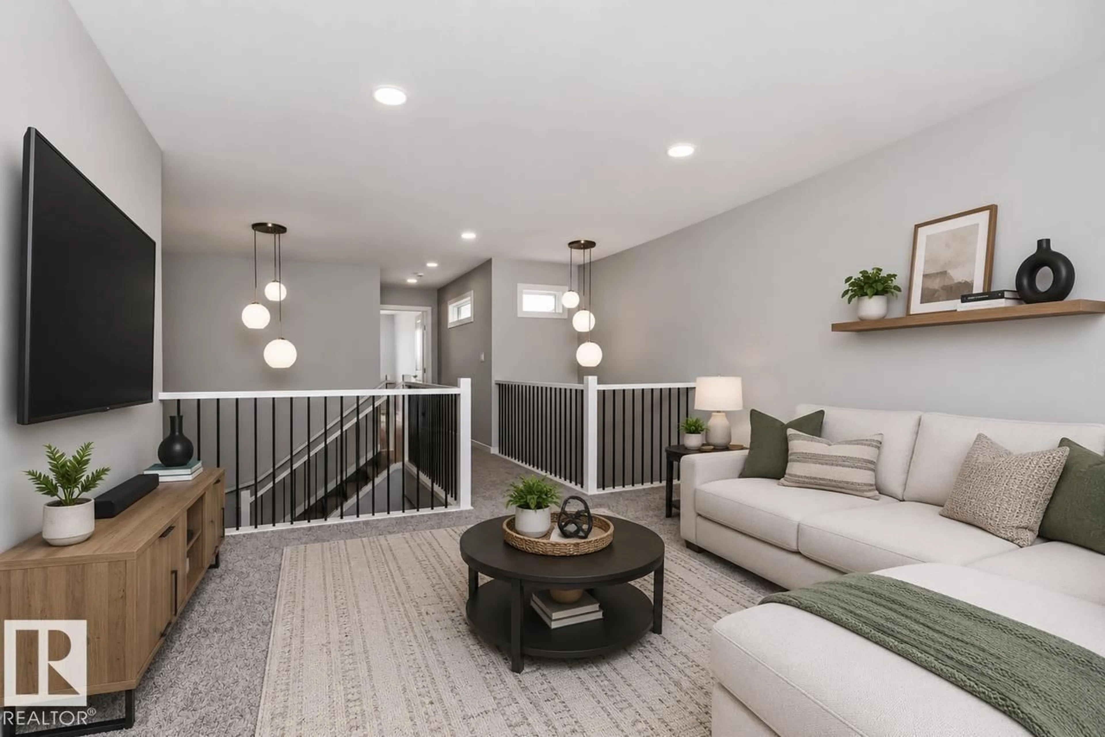 Living room with furniture, unknown for NW - 17232 5 ST, Edmonton Alberta T5Y6G4
