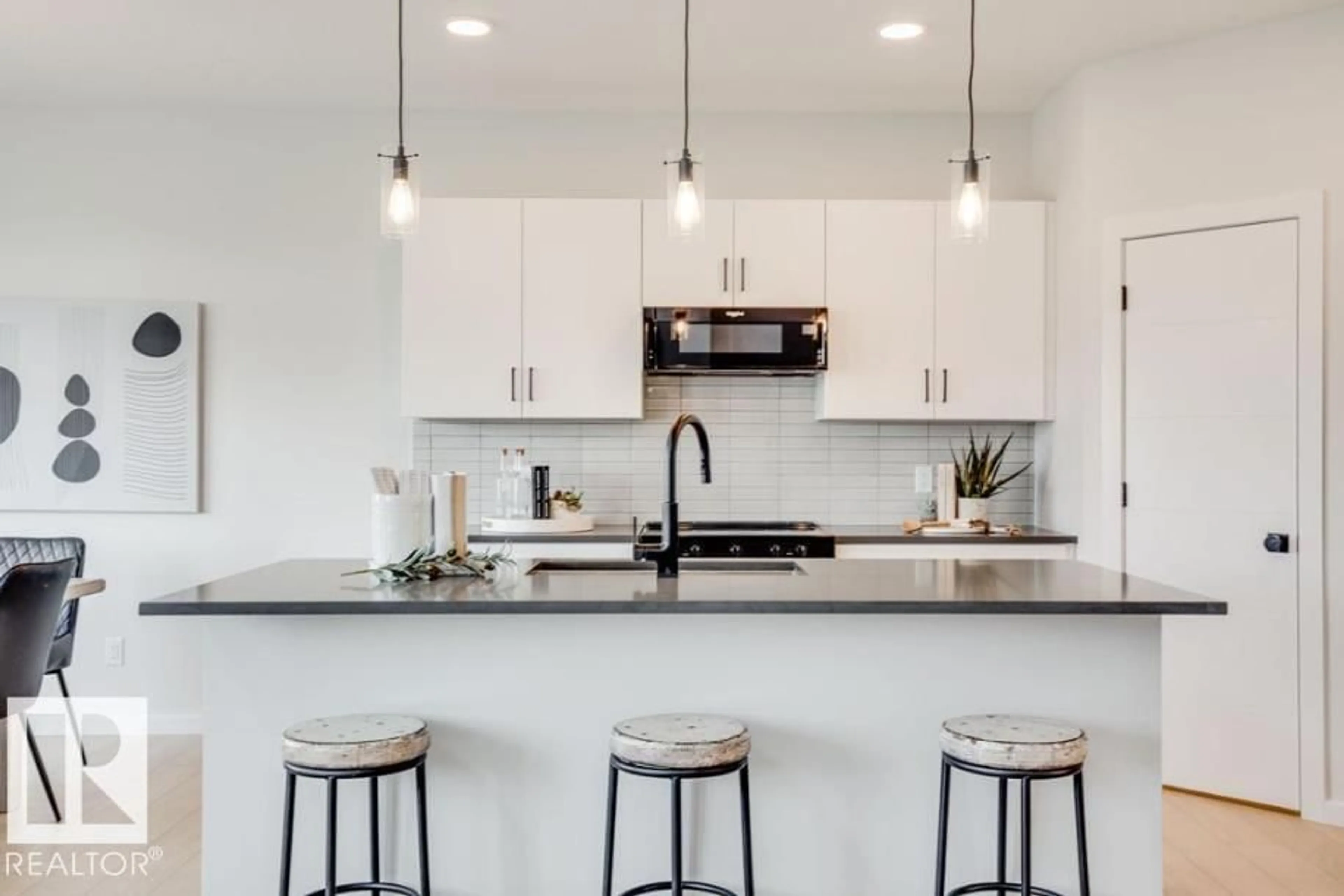 Contemporary kitchen, ceramic/tile floor for NW - 2431 209 ST, Edmonton Alberta T6M2K7