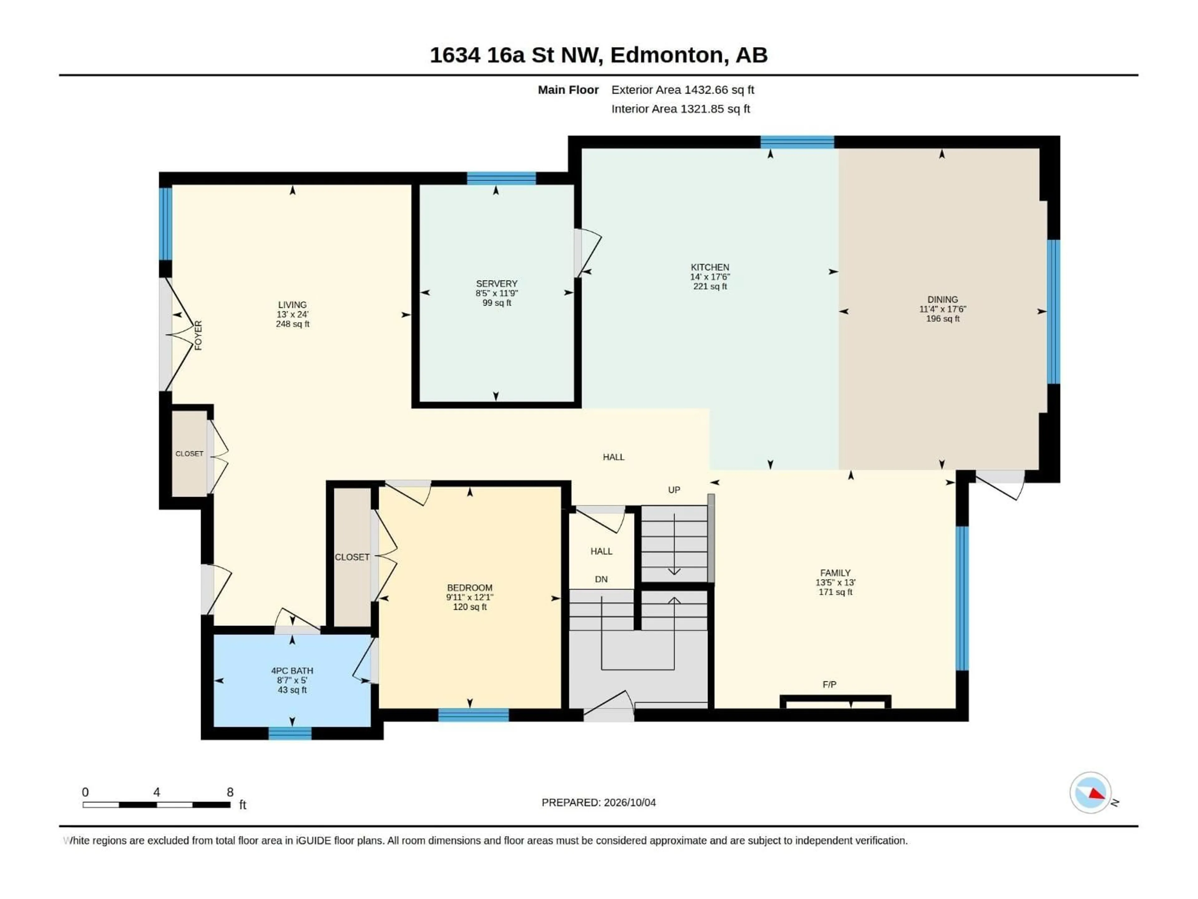 Floor plan for 1634 16A ST, Edmonton Alberta T6T2S1
