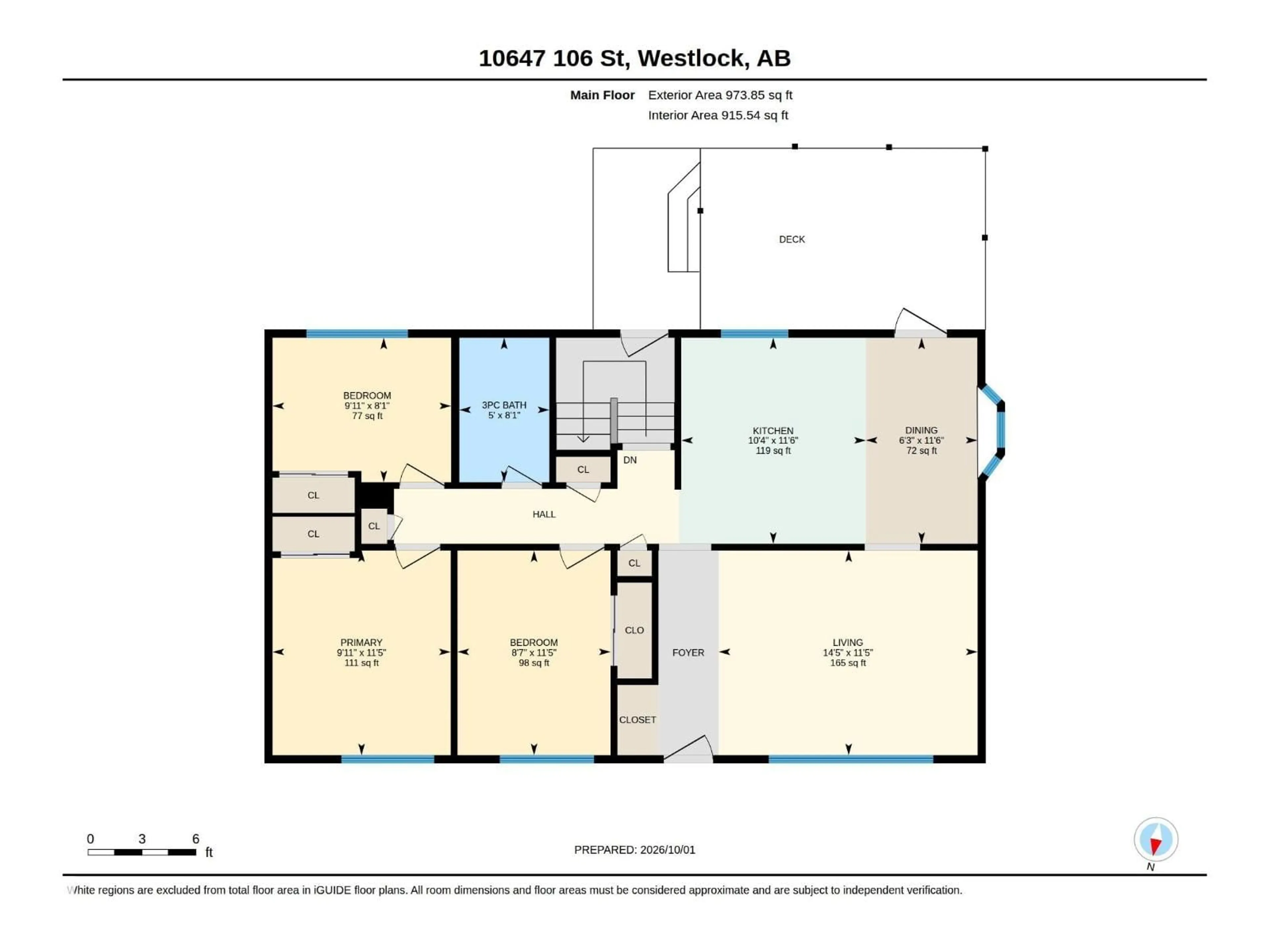 Floor plan for 10647 106 ST, Westlock Alberta T7P1J6