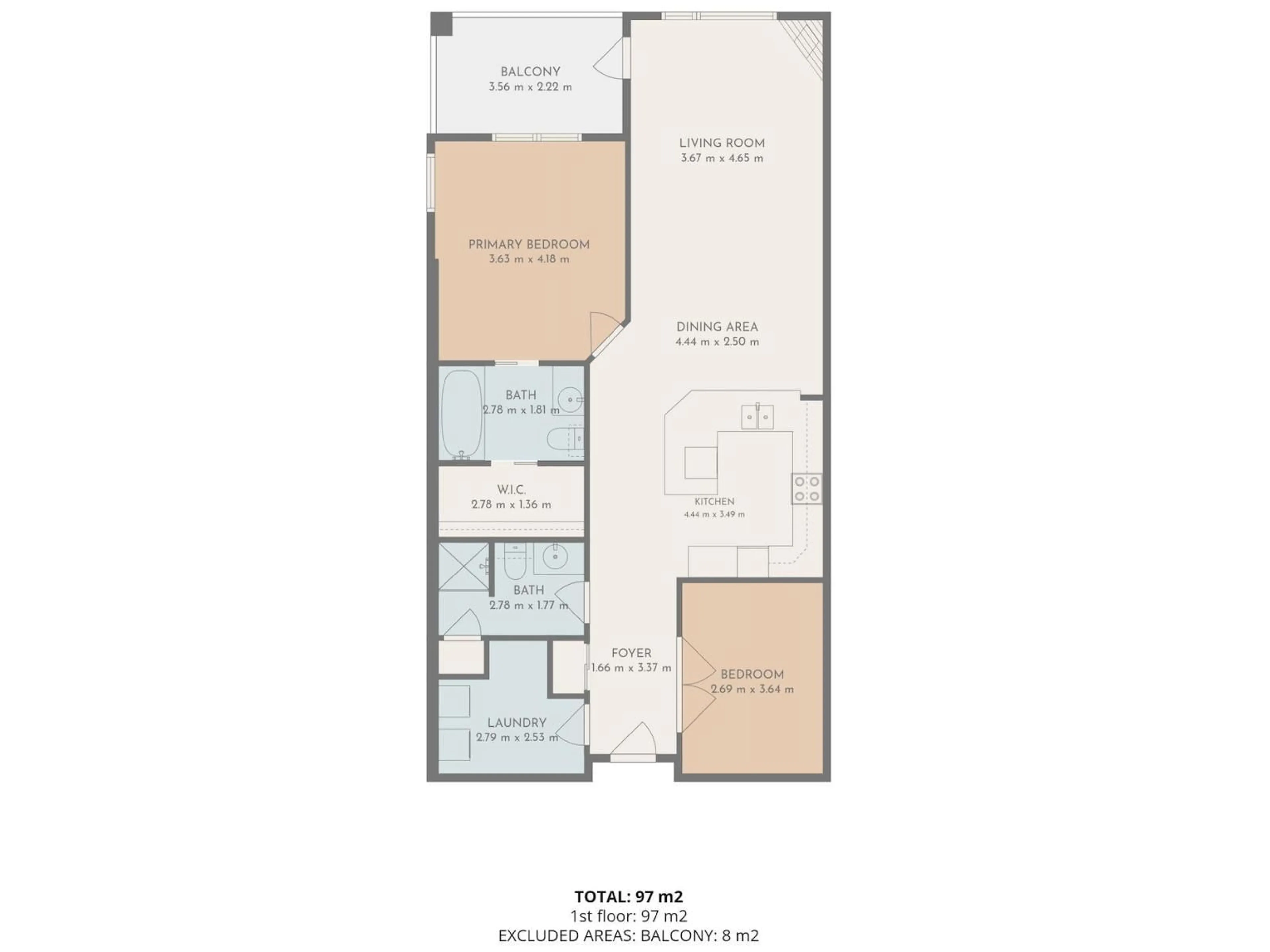 Floor plan for #404 - 200 BETHEL DR, Sherwood Park Alberta T8H2C5