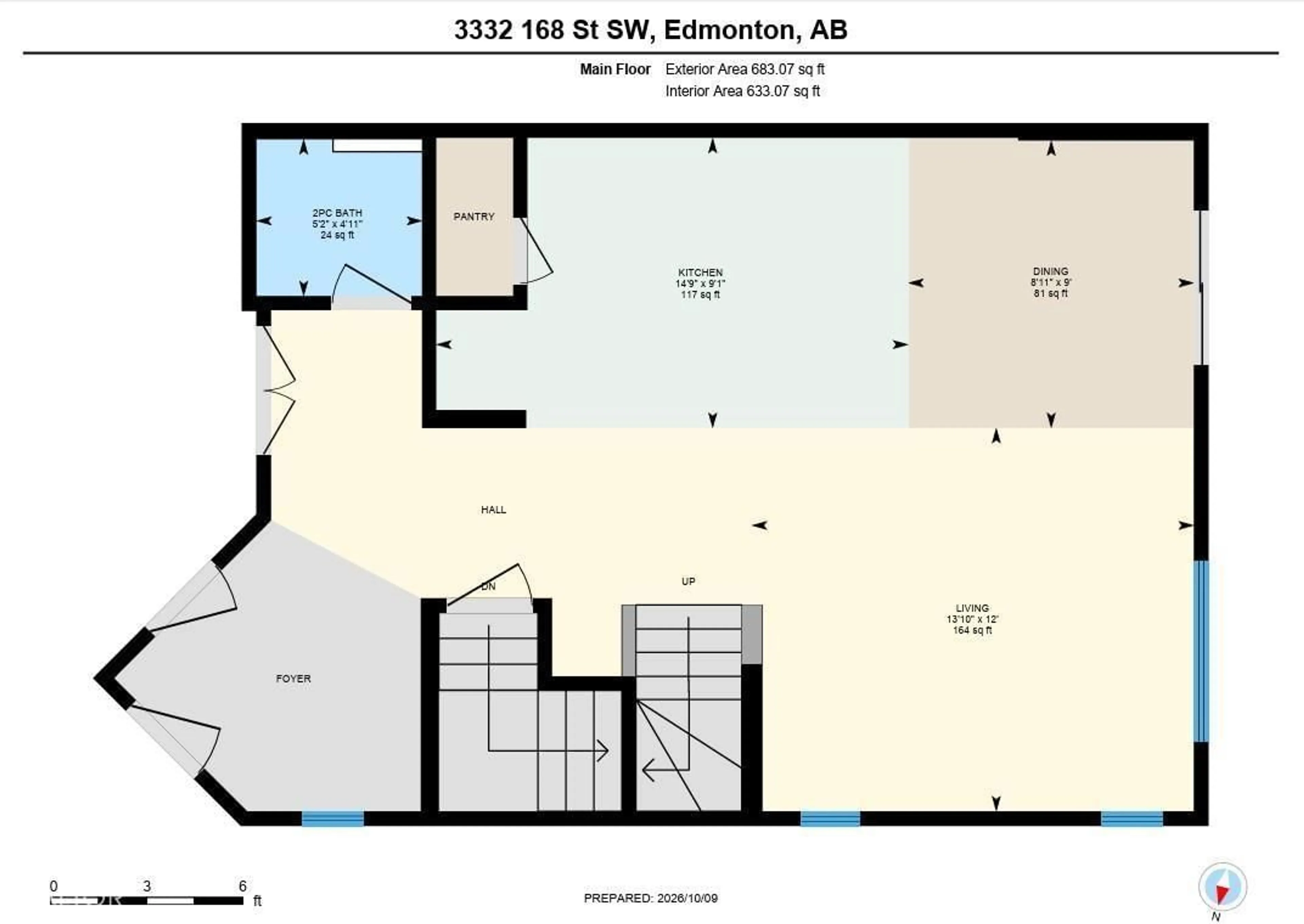 Floor plan for SW - 3332 168 ST, Edmonton Alberta T6W5M2