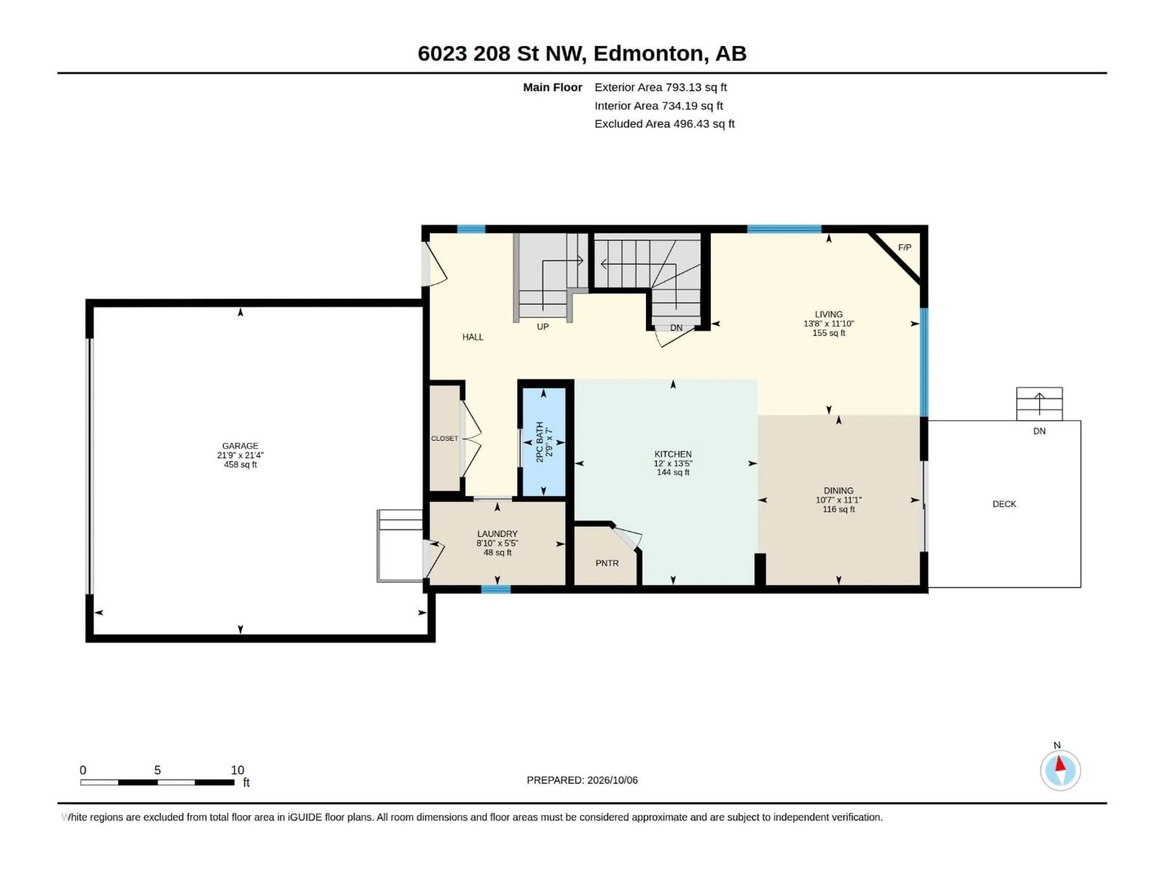 Floor plan for NW - 6023 208 ST, Edmonton Alberta T6M0M1