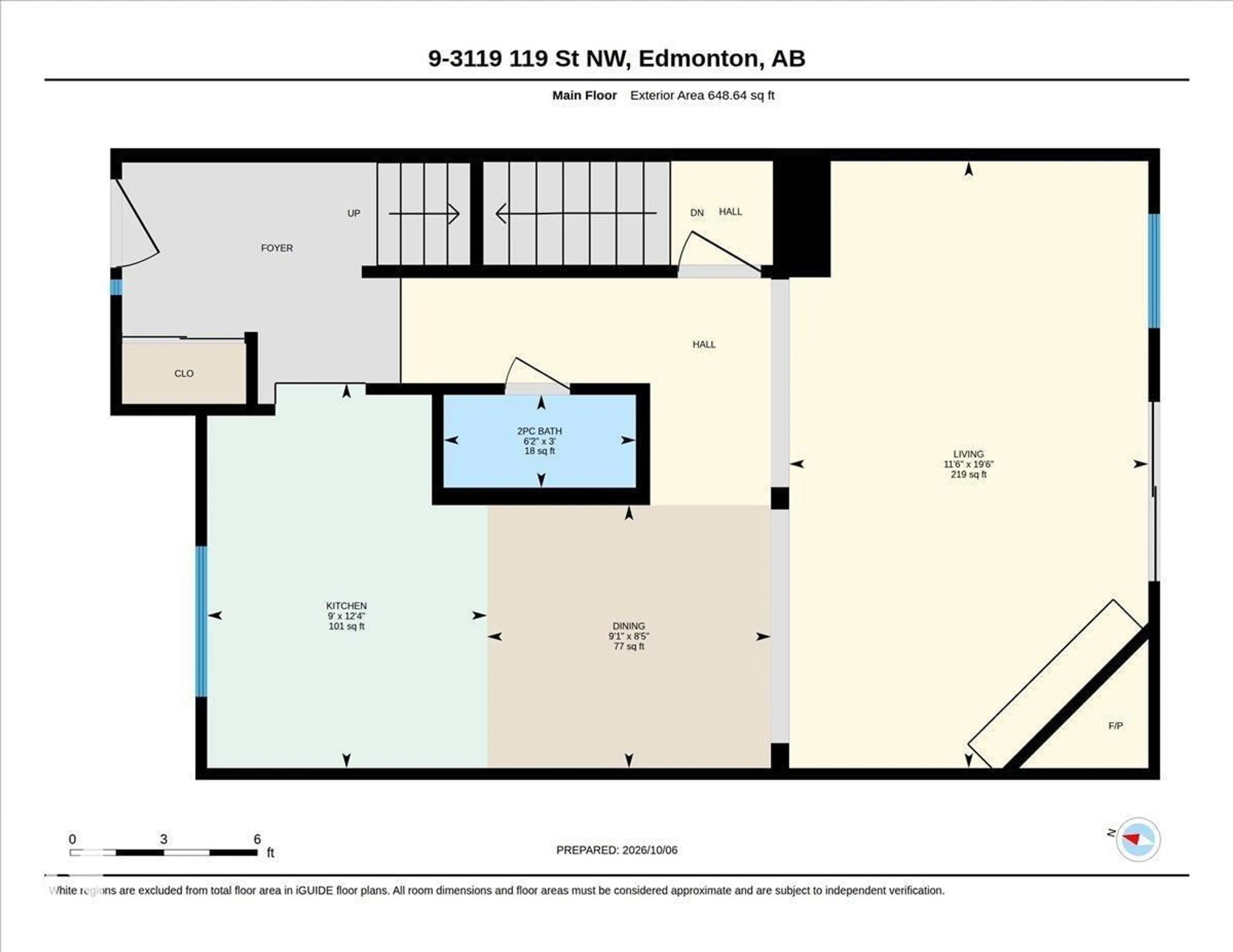 Floor plan for 9 - 3115 119 ST, Edmonton Alberta T6J5N5