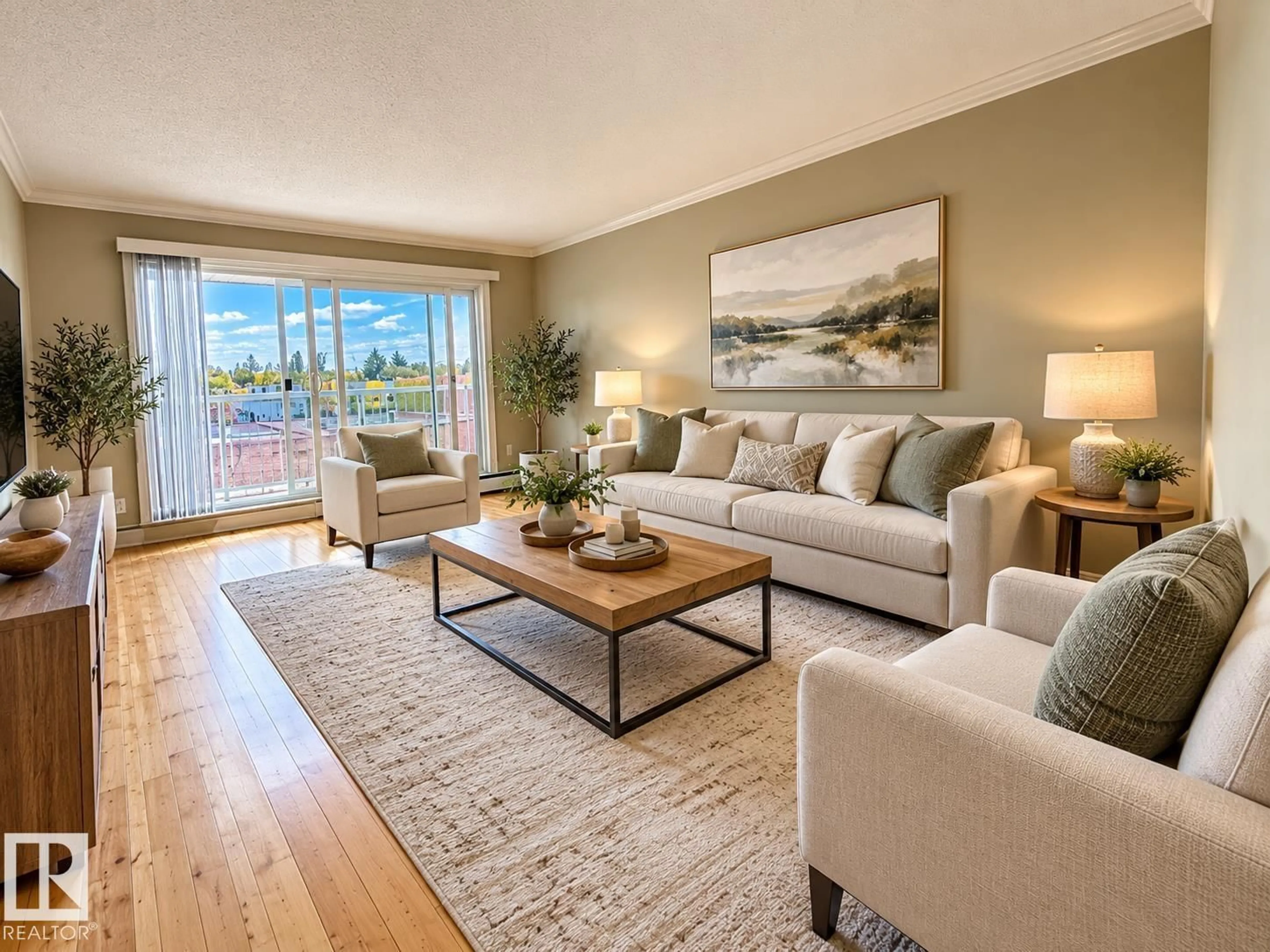 Living room with furniture, unknown for 403 - 9925 83 AV, Edmonton Alberta T6E2B9
