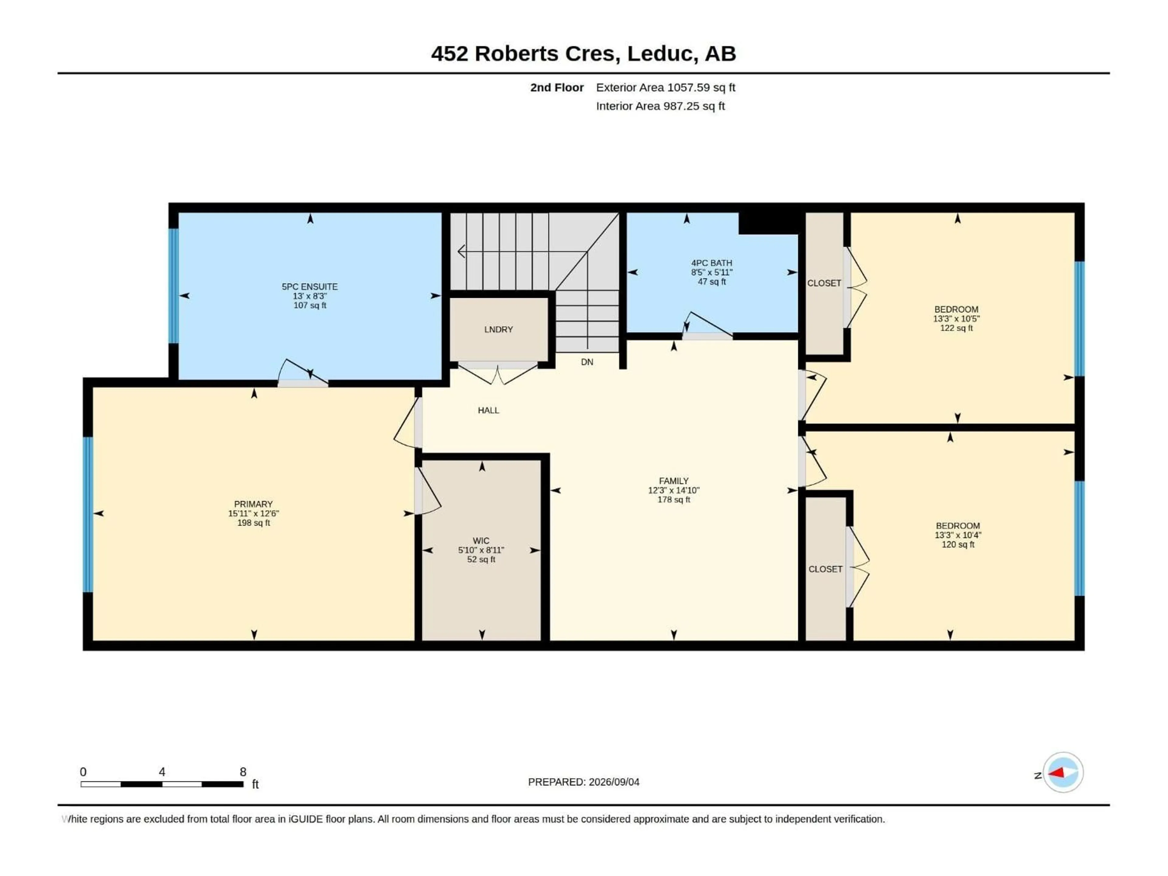 Floor plan for 452 ROBERTS CR, Leduc Alberta T9E1N4