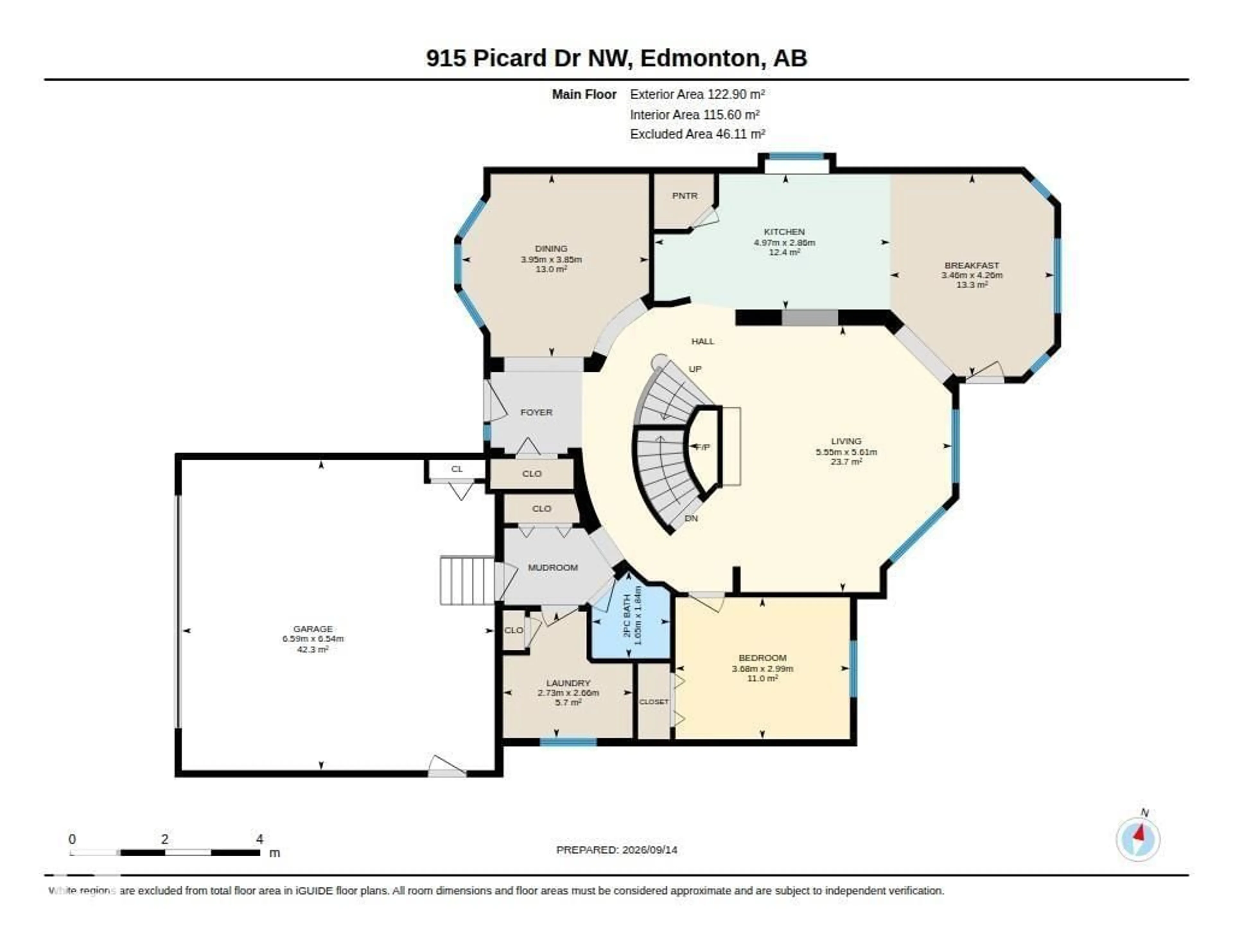 Floor plan for 915 PICARD DR, Edmonton Alberta T5T6H2