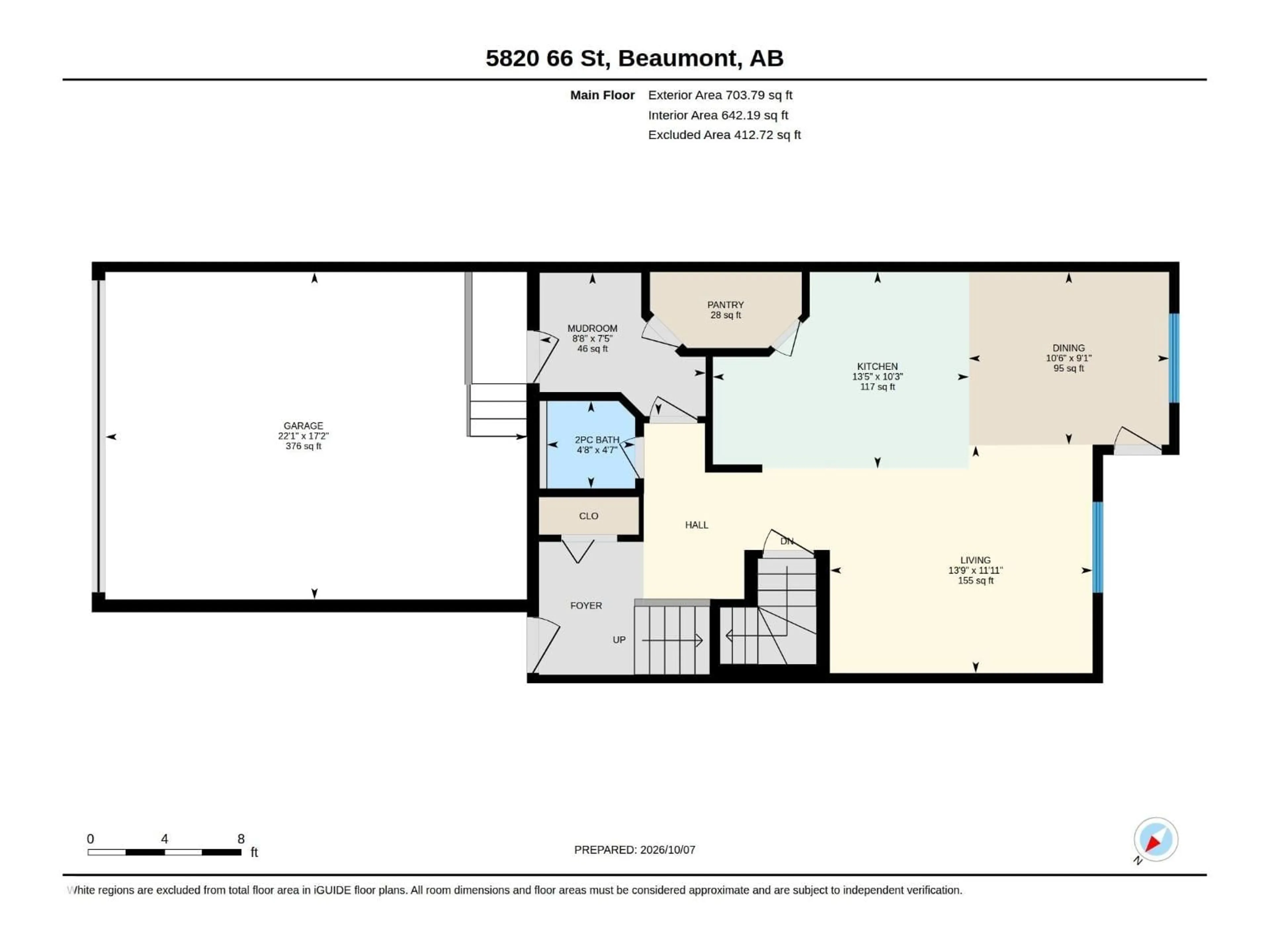 Floor plan for 5820 66 ST, Beaumont Alberta T4X2A5