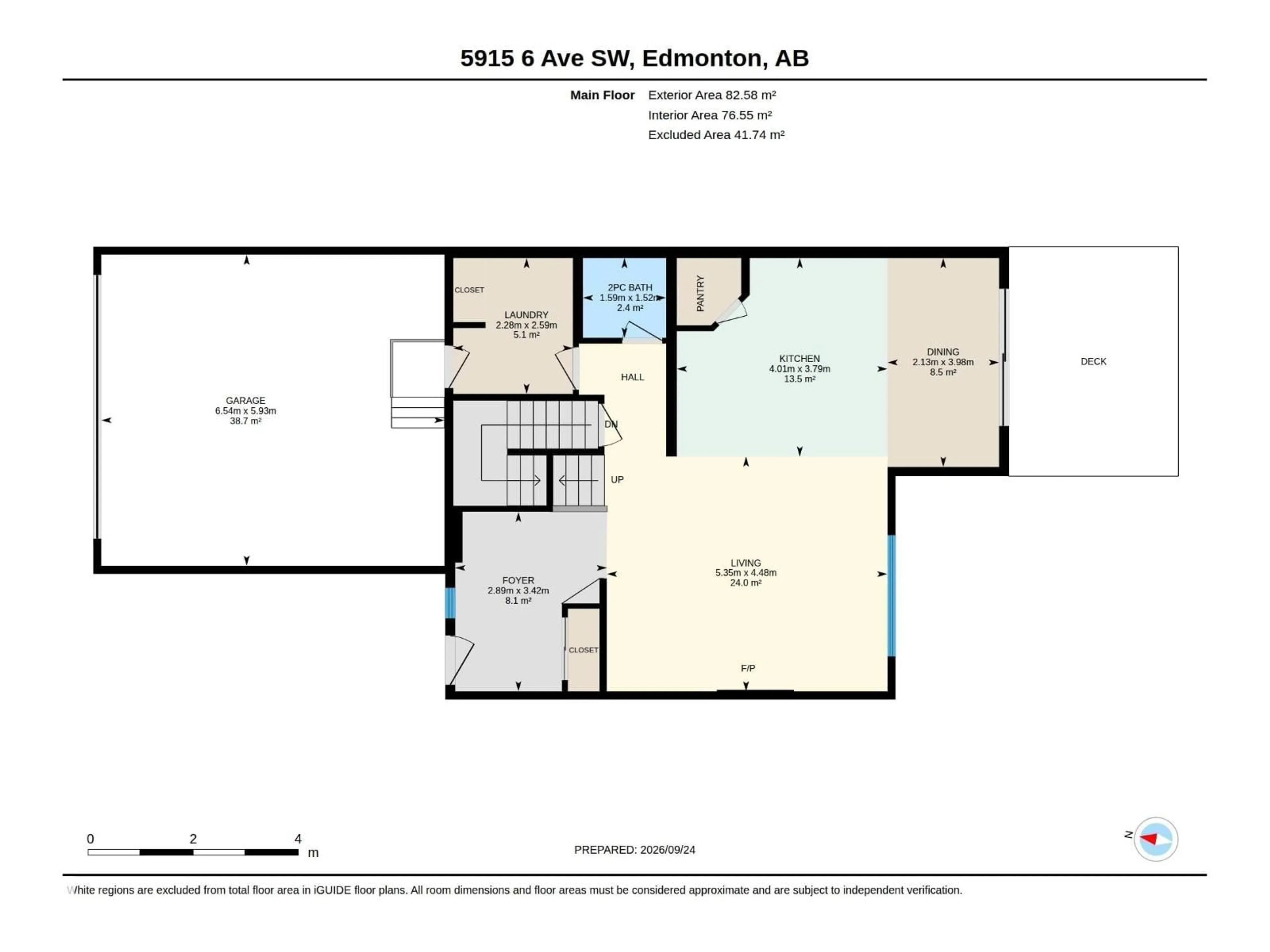 Floor plan for 5915 6 AV, Edmonton Alberta T6X0G4