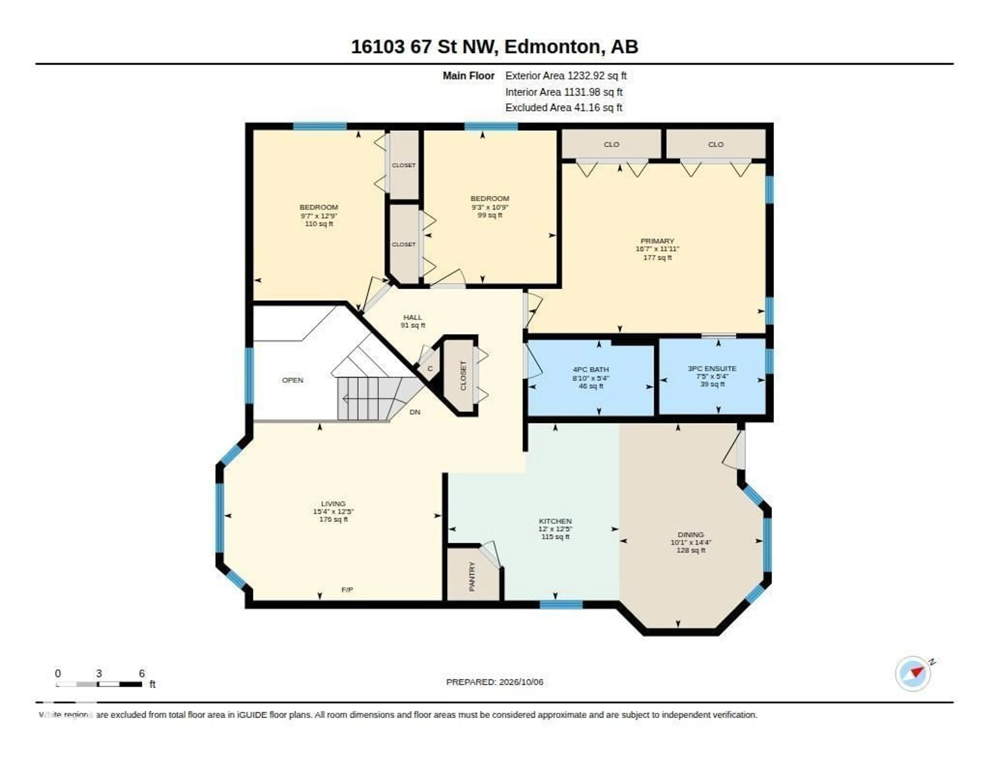 Floor plan for NW - 16103 67 ST, Edmonton Alberta T5Z3C5