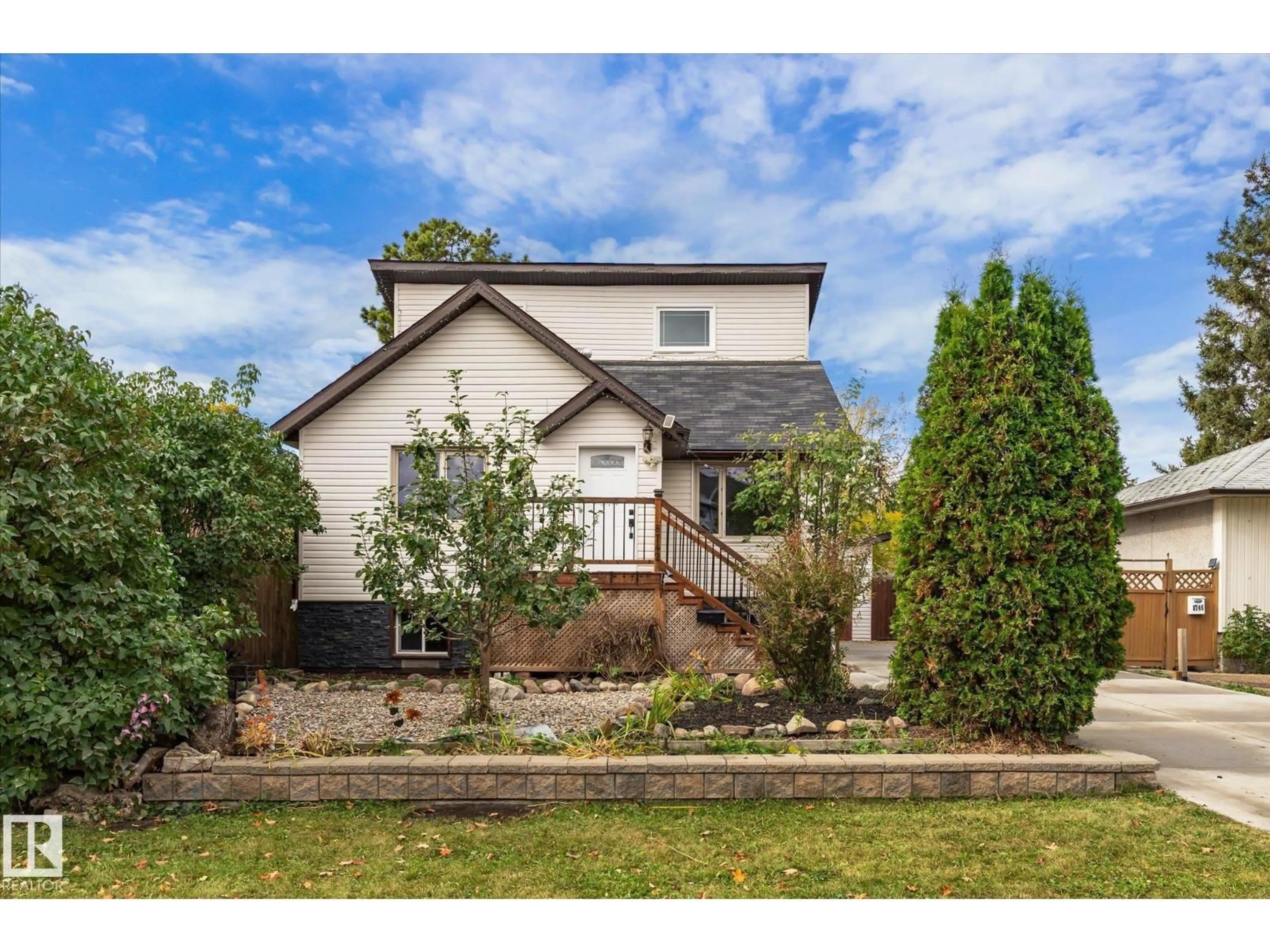 A pic from outside/outdoor area/front of a property/back of a property/a pic from drone, street for 8742 151 ST, Edmonton Alberta T5R1H9