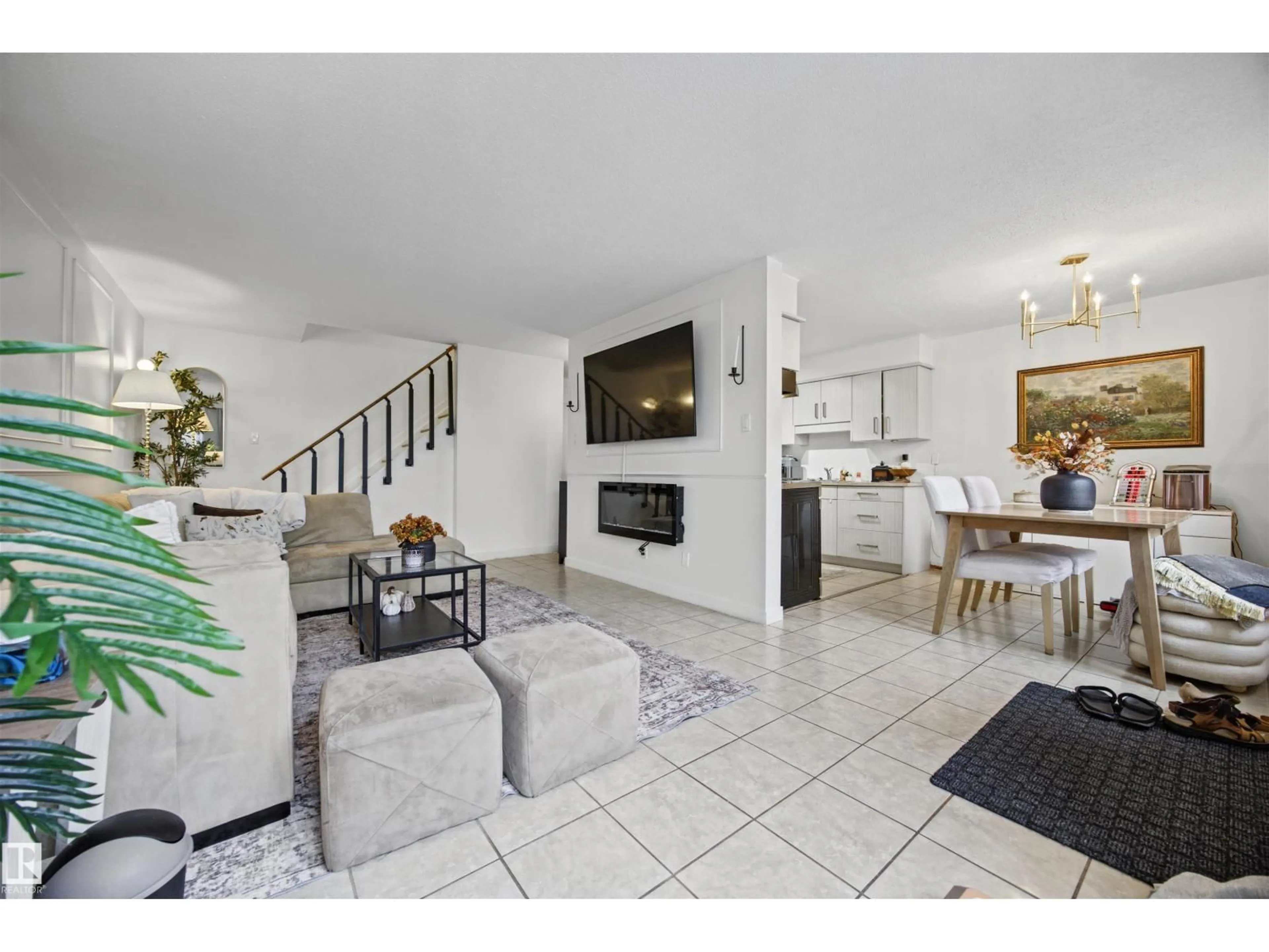 Living room with furniture, ceramic/tile floor for #109 - 7815 159 NW, Edmonton Alberta T5R2E1