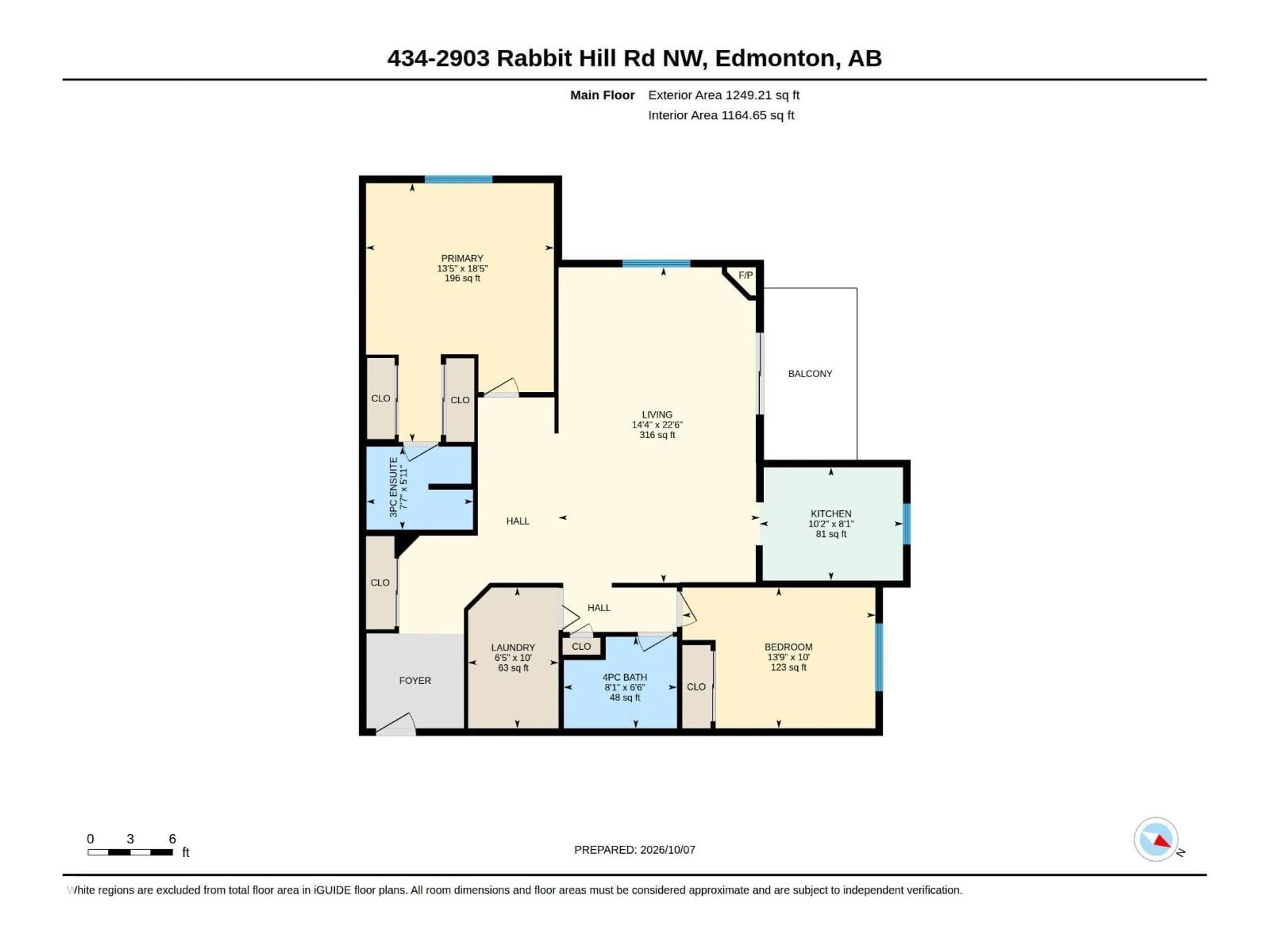 Floor plan for #434 - 2903 RABBIT HILL RD, Edmonton Alberta T6R3A3