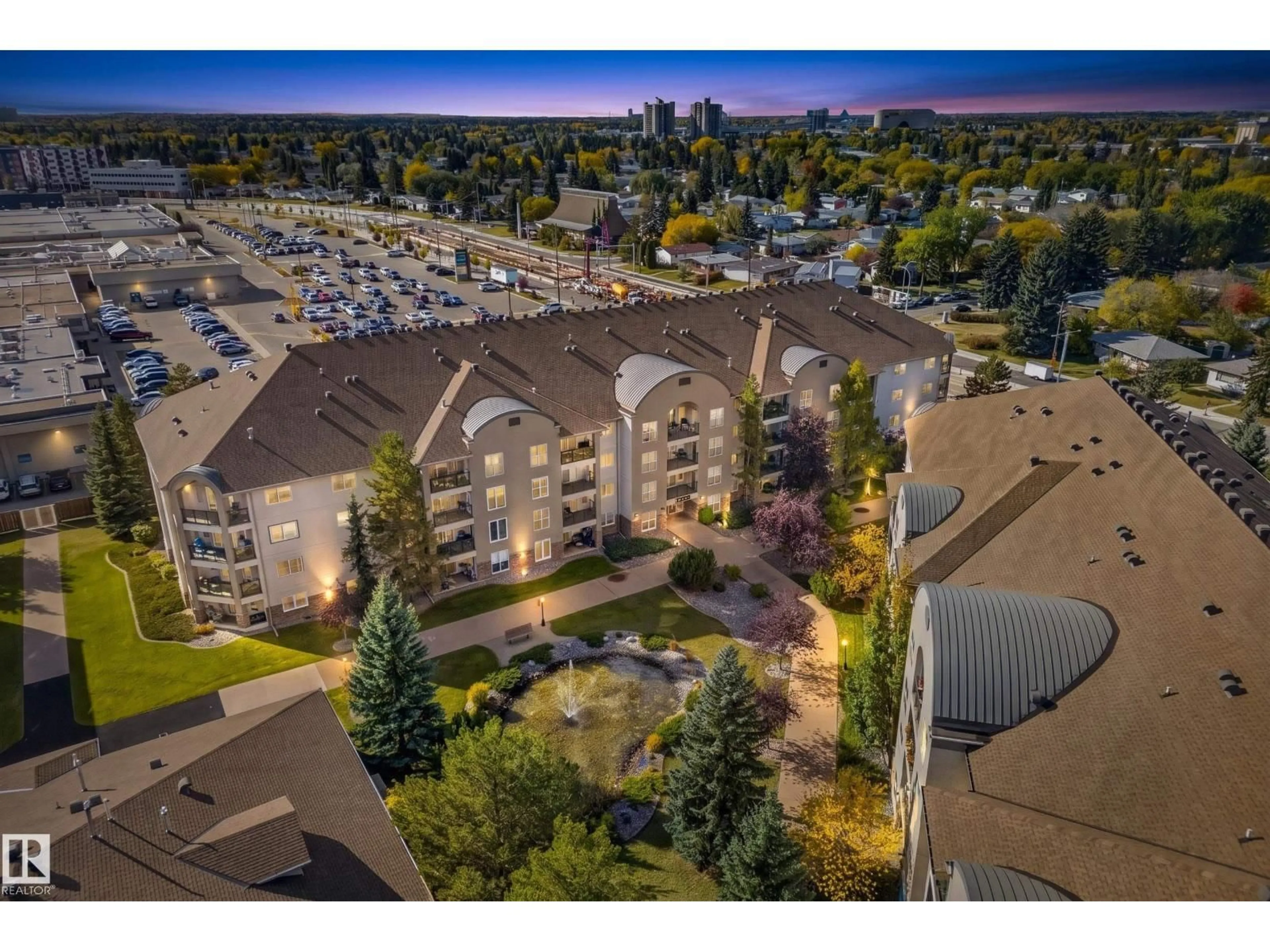 A pic from outside/outdoor area/front of a property/back of a property/a pic from drone, city buildings view from balcony for #306 - 8922 156 ST, Edmonton Alberta T5R5Z3