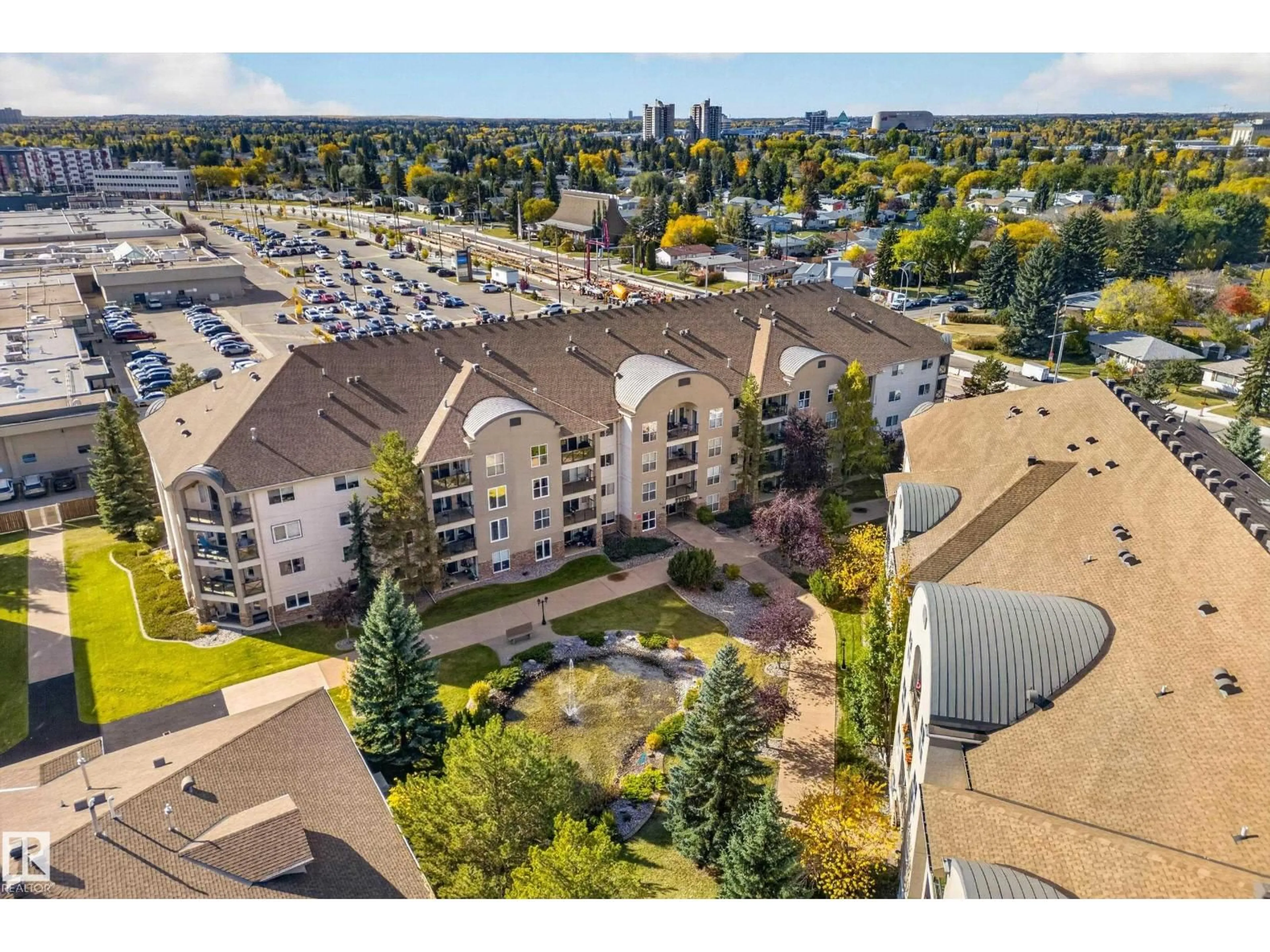A pic from outside/outdoor area/front of a property/back of a property/a pic from drone, city buildings view from balcony for #306 - 8922 156 ST, Edmonton Alberta T5R5Z3