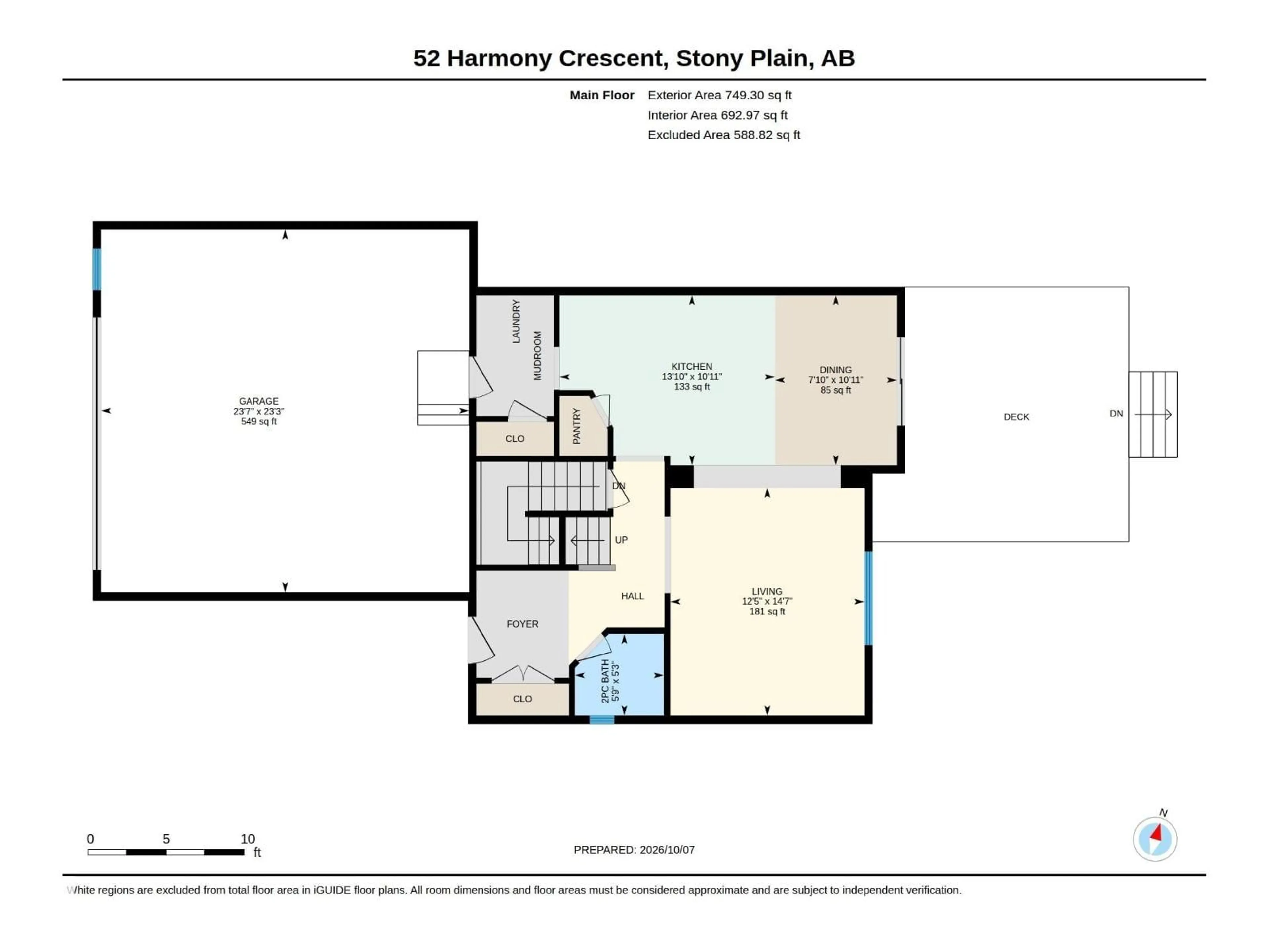 Floor plan for 52 HARMONY CR, Stony Plain Alberta T7Z2S3