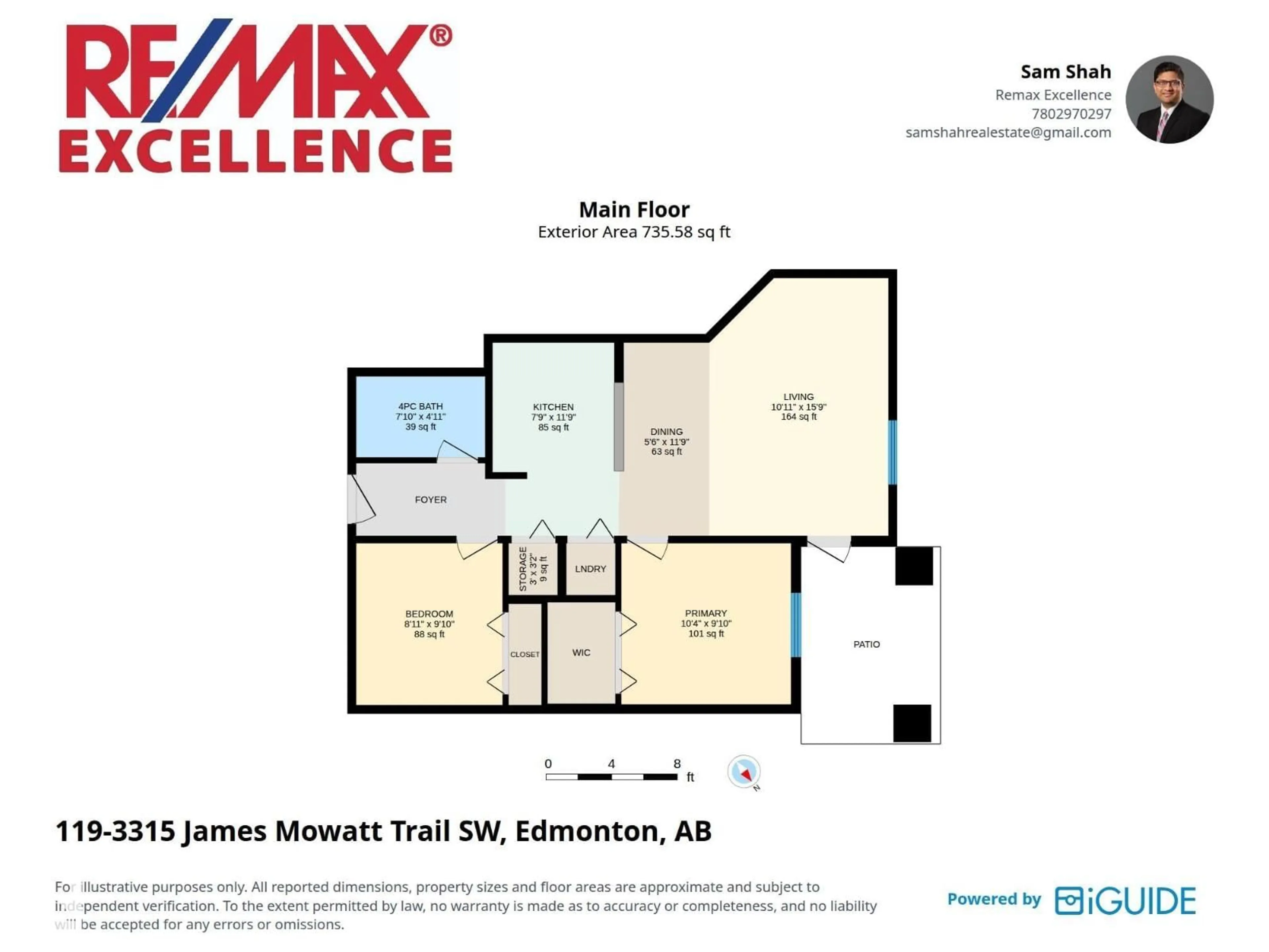 Floor plan for #119 - 3315 JAMES MOWATT TR, Edmonton Alberta T6W3L9