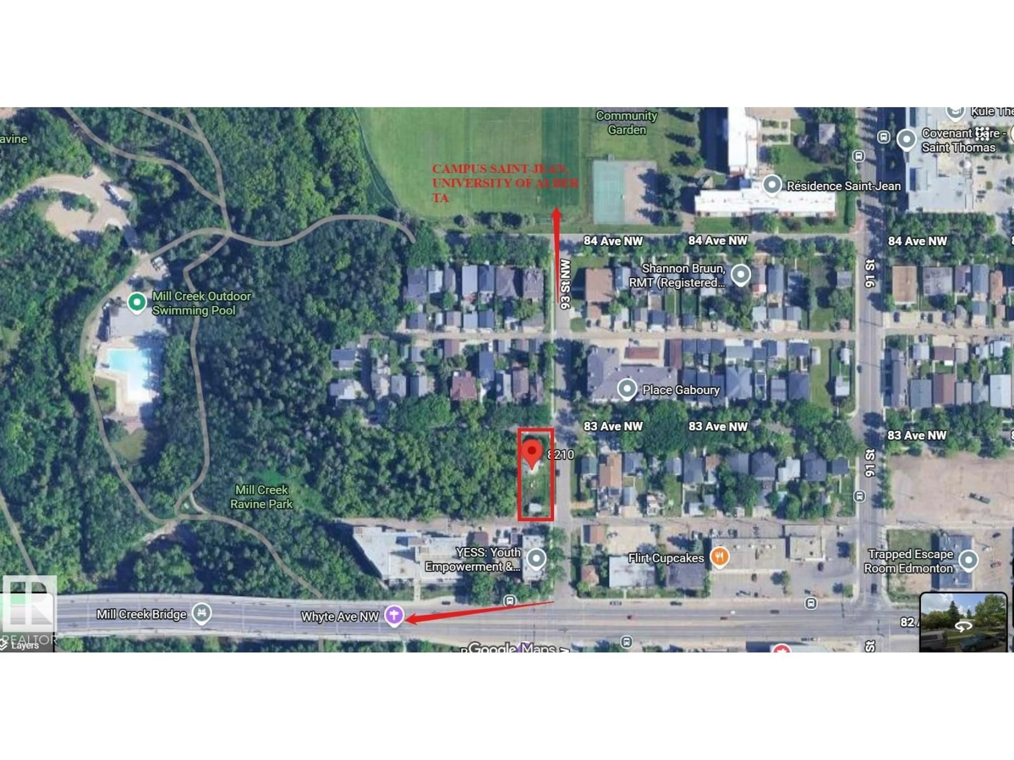 Picture of a map for 8210 93 ST, Edmonton Alberta T6C3S7