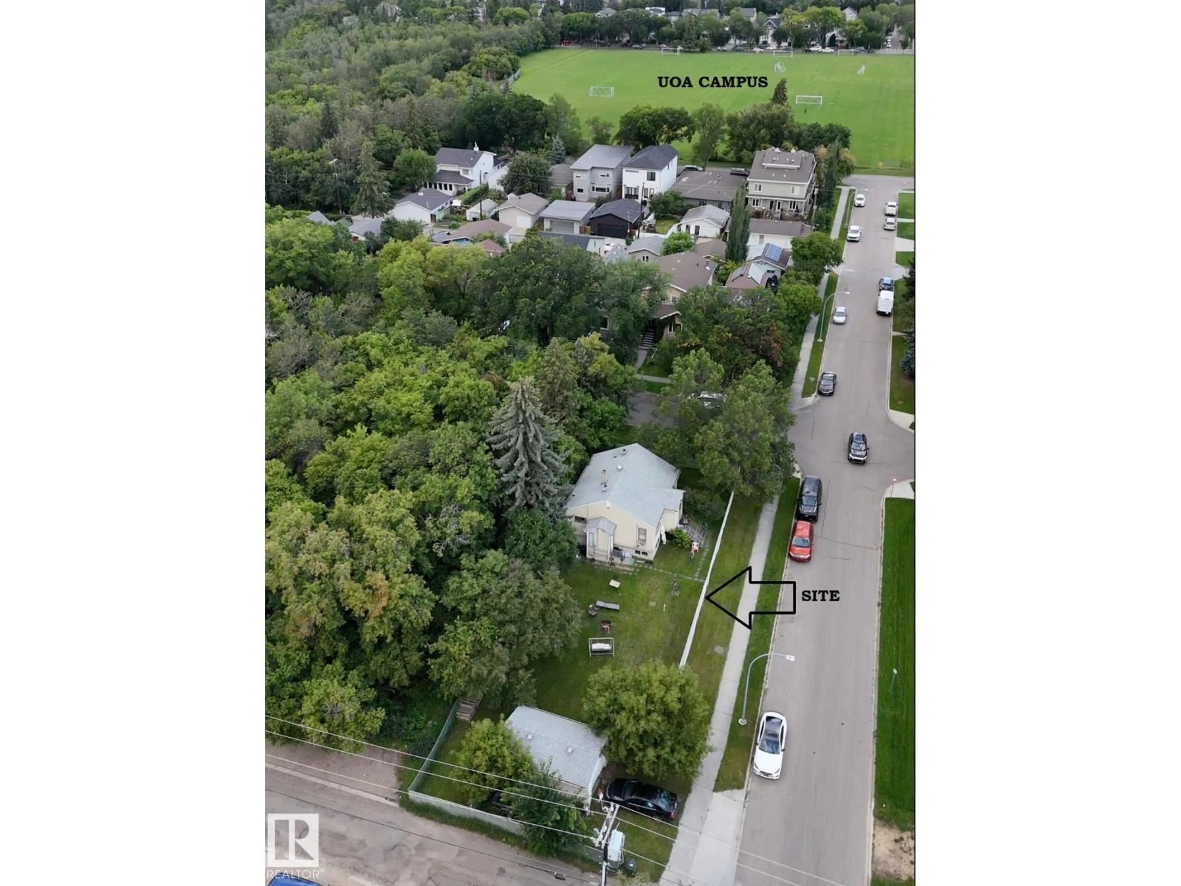 A pic from outside/outdoor area/front of a property/back of a property/a pic from drone, street for 8210 93 ST, Edmonton Alberta T6C3S7