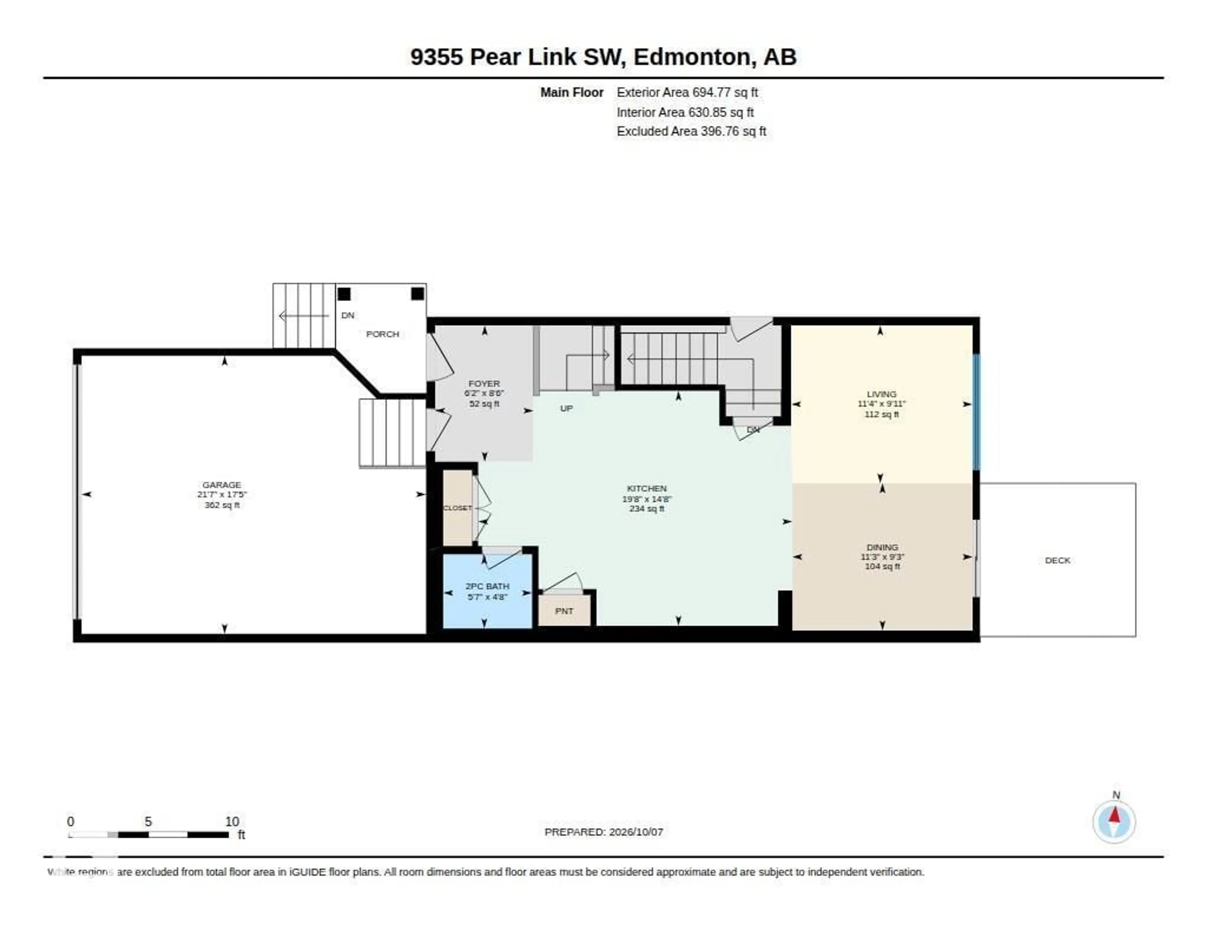 Floor plan for SW - 9355 PEAR LINK LI, Edmonton Alberta T6X2V9