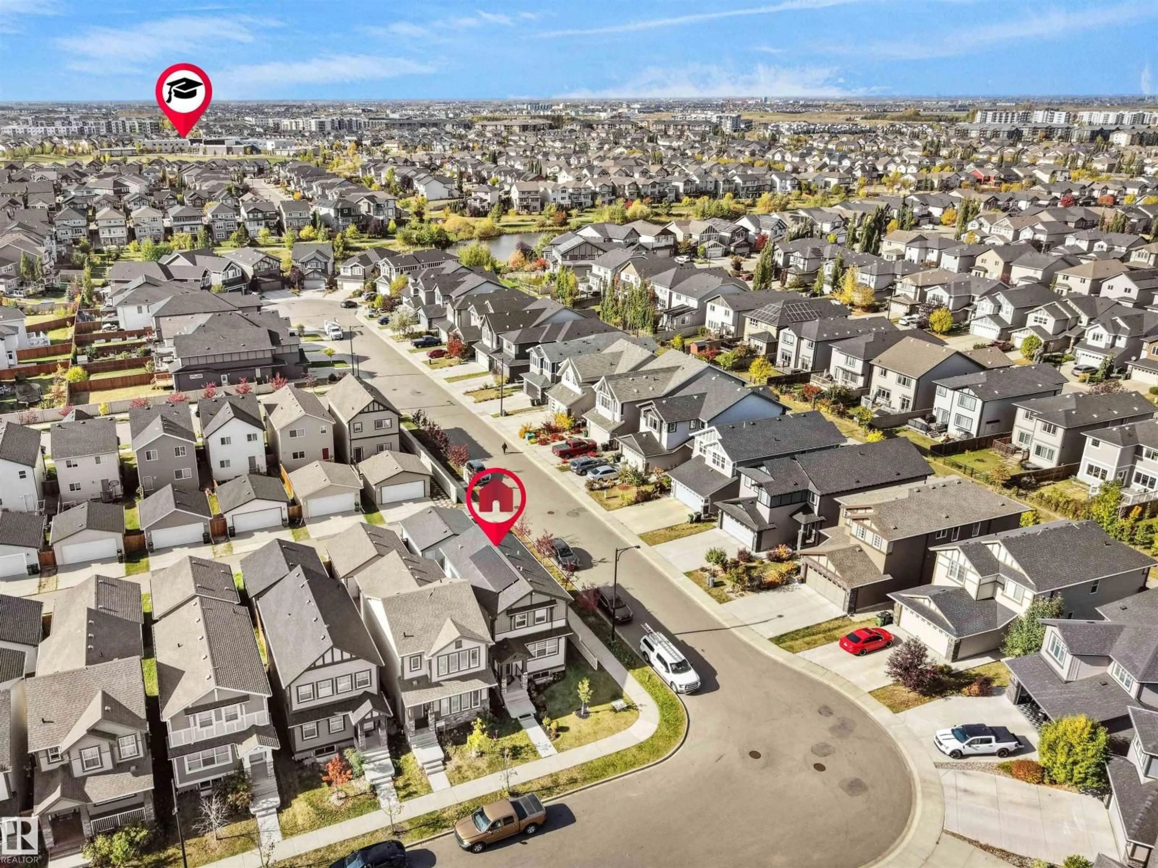 A pic from outside/outdoor area/front of a property/back of a property/a pic from drone, street for 2845 ANTON WD, Edmonton Alberta T6W4B1