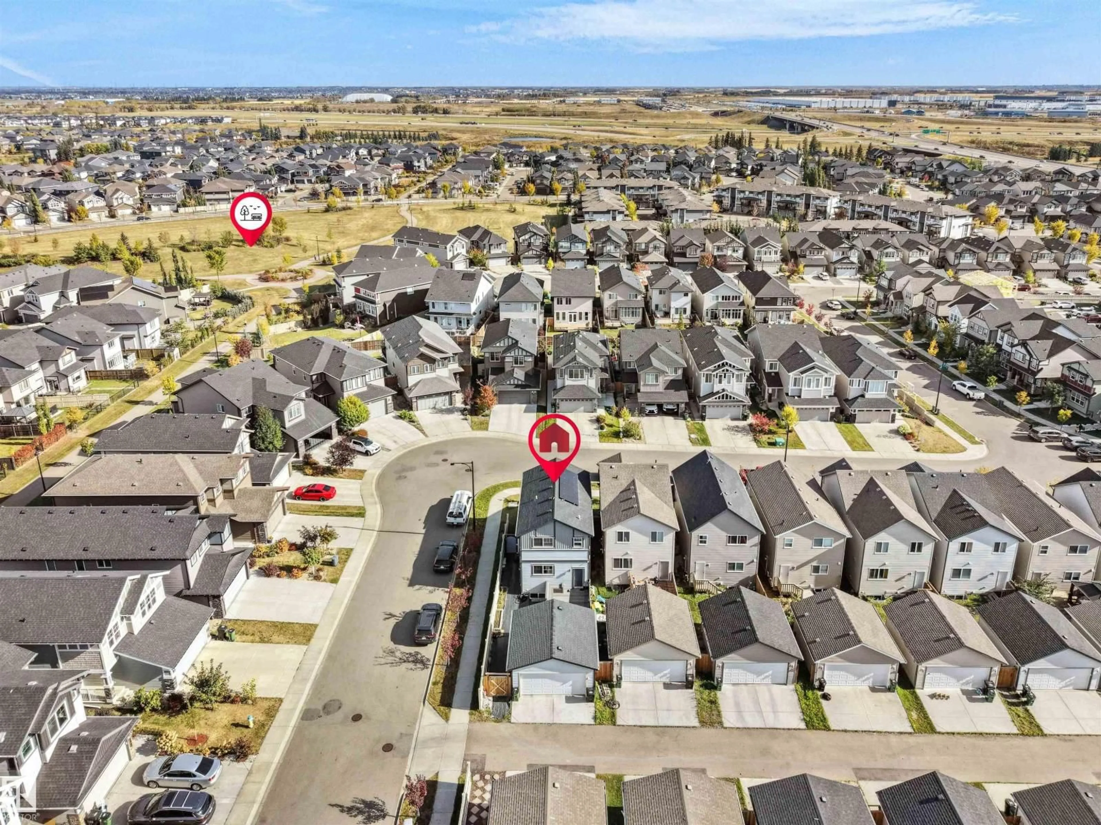 A pic from outside/outdoor area/front of a property/back of a property/a pic from drone, street for 2845 ANTON WD, Edmonton Alberta T6W4B1