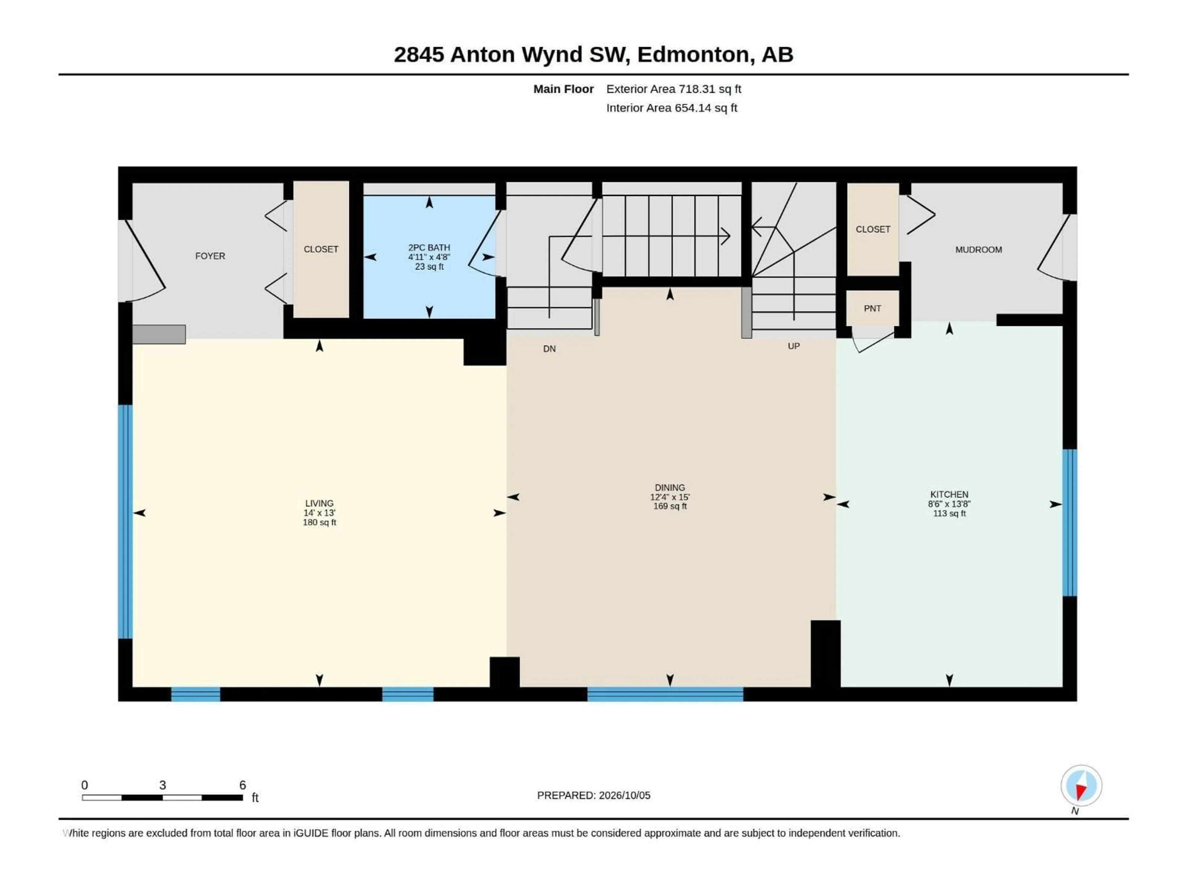 Floor plan for 2845 ANTON WD, Edmonton Alberta T6W4B1