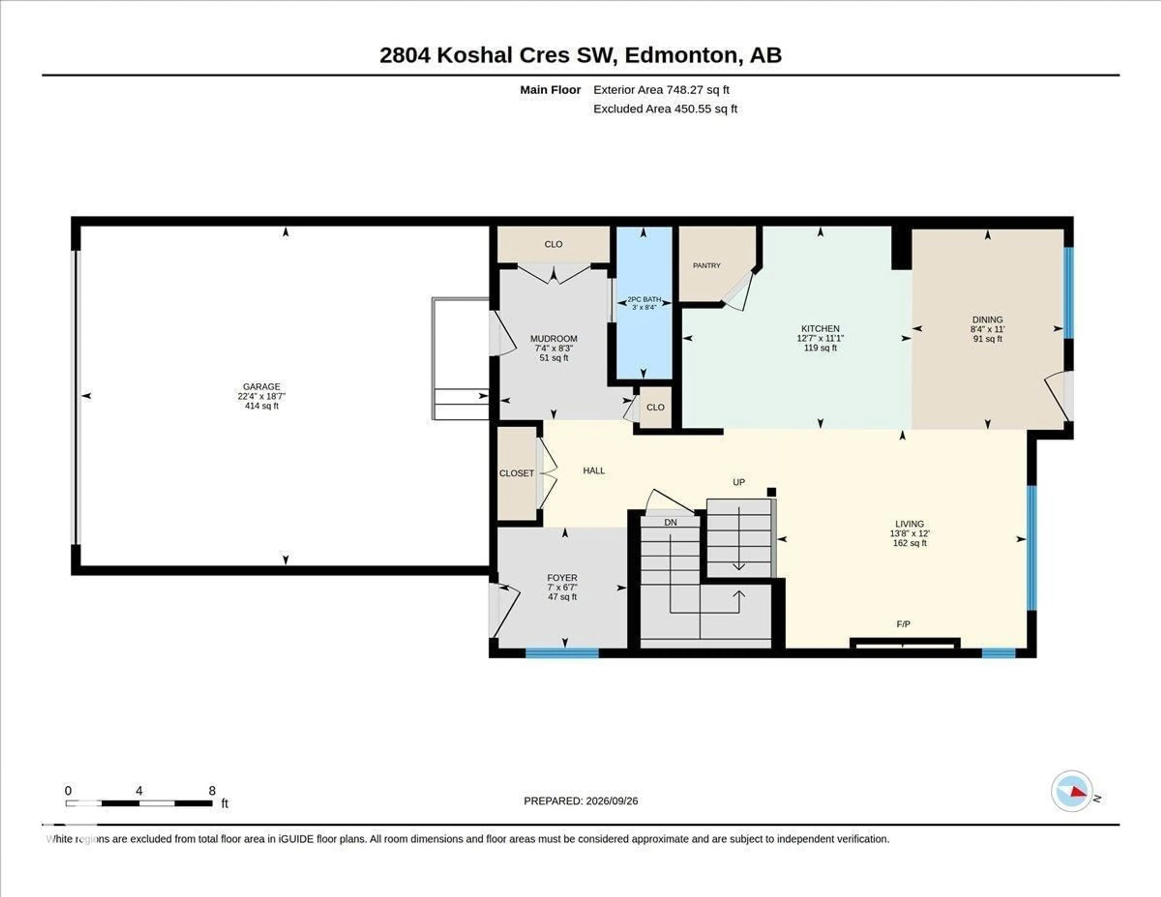 Floor plan for 2804 KOSHAL CR, Edmonton Alberta T6W3J7